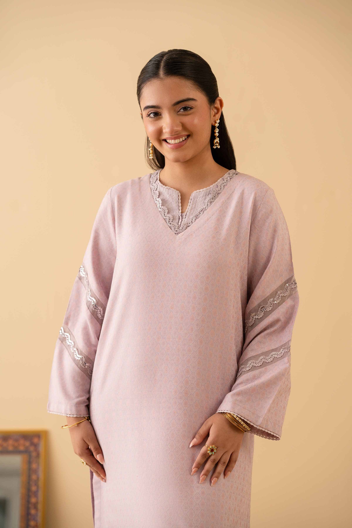 2 Piece - Basic Suit - PE25-111 Purple Jacquard 2PC Solids Nishat Australia