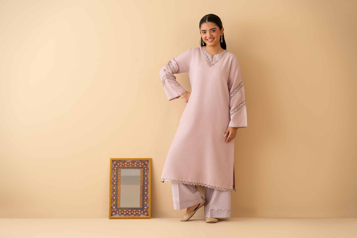 2 Piece - Basic Suit - PE25-111 Purple Jacquard 2PC Solids Nishat Australia