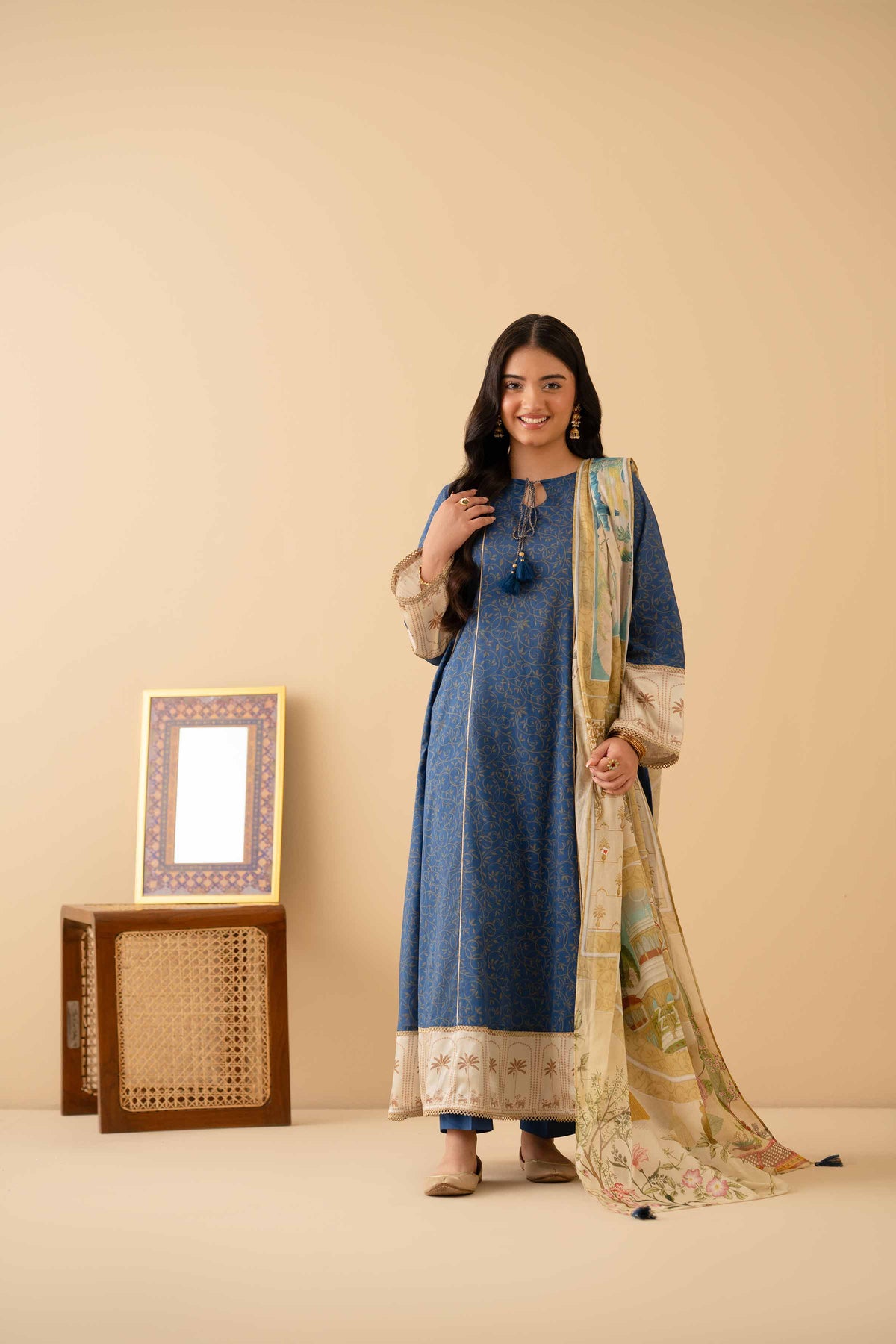 3 Piece - Printed Suit - PE25-512 Blue Lawn 3PC Printed Nishat Australia
