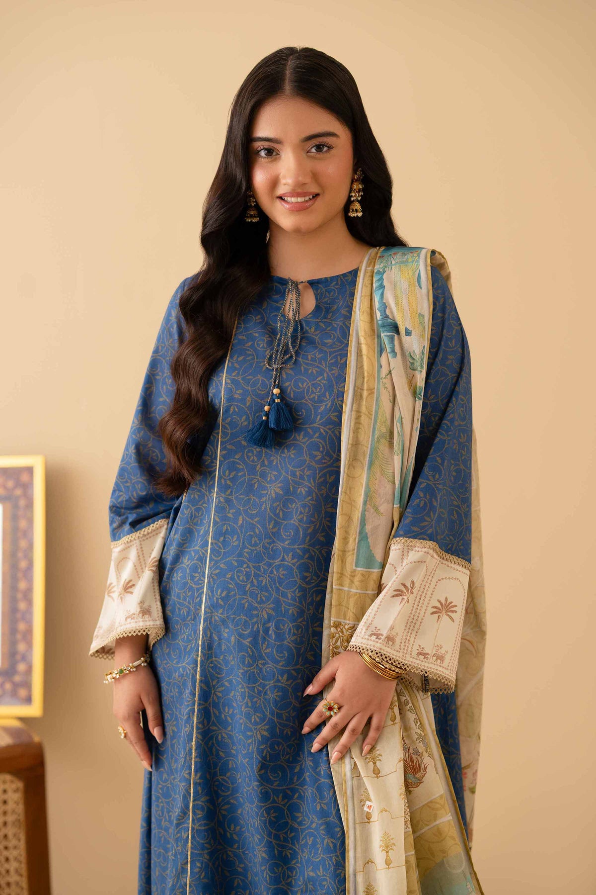 3 Piece - Printed Suit - PE25-512 Blue Lawn 3PC Printed Nishat Australia