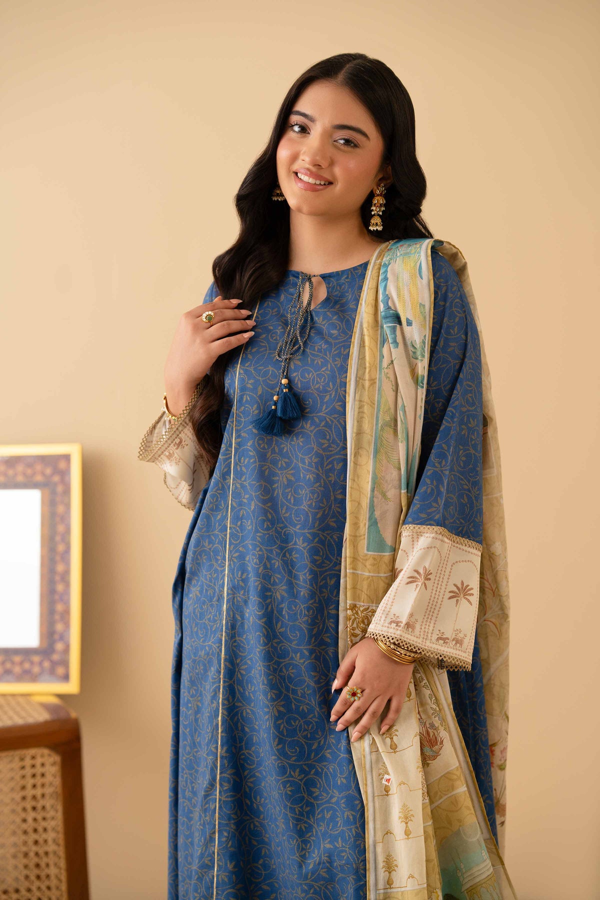 3 Piece - Printed Suit - PE25-512 Blue Lawn 3PC Printed Nishat Australia
