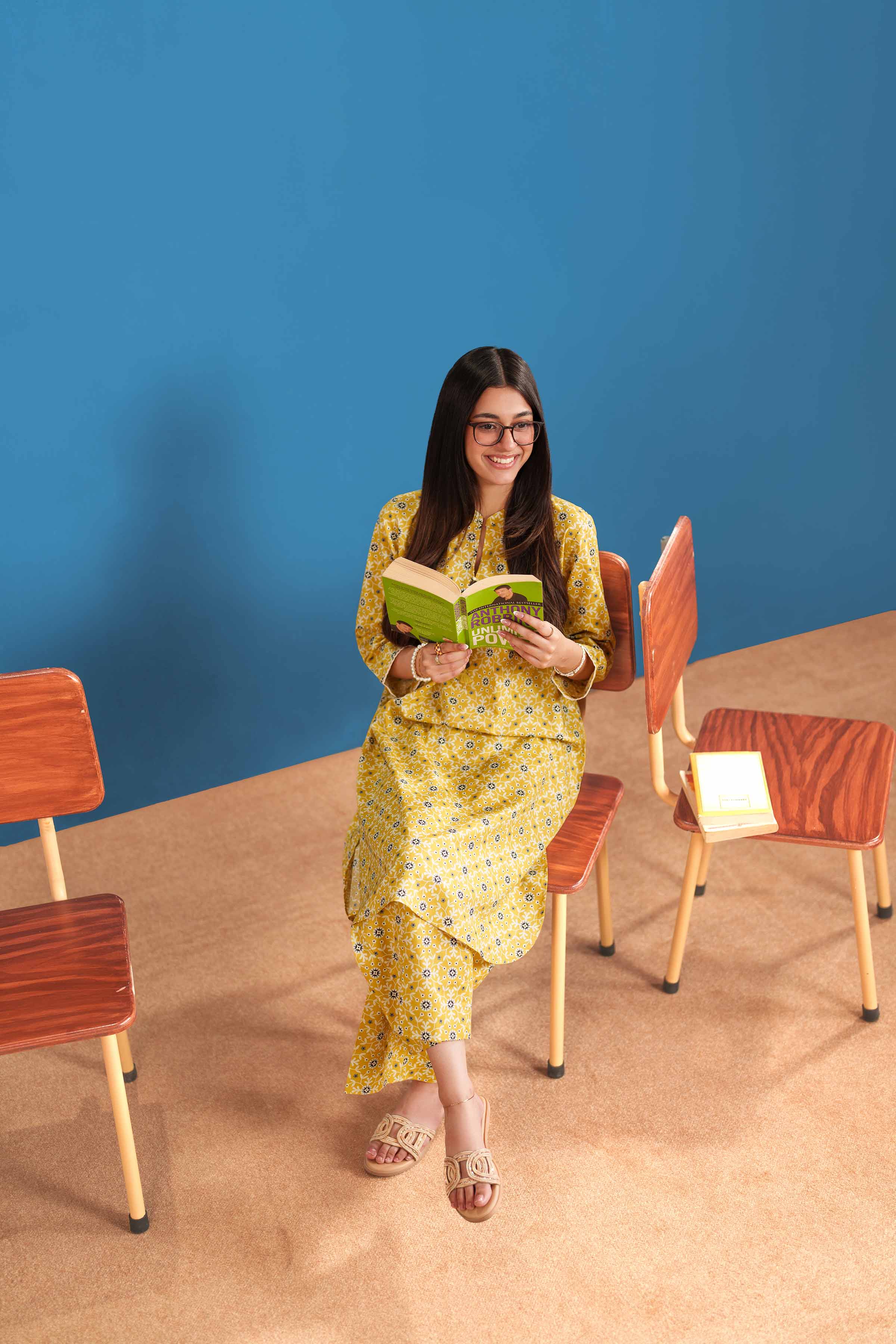 2 Piece - Printed Suit - PE25-522 READY TO WEAR Yellow Cambric 2PC Printed