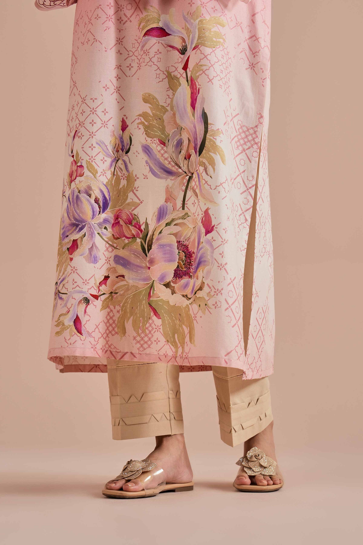 Printed Embroidered Shirt - PE26-03 Pink Lawn 1PC  Embroidered  Nishat Australia