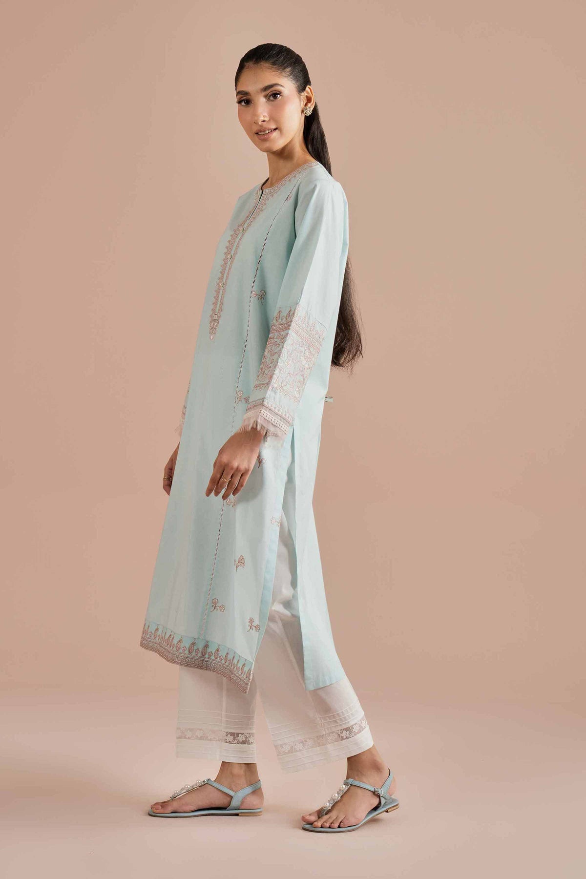 Embroidered Shirt - PE26-04 Blue Cambric 1PC  Embroidered Nishat Australia