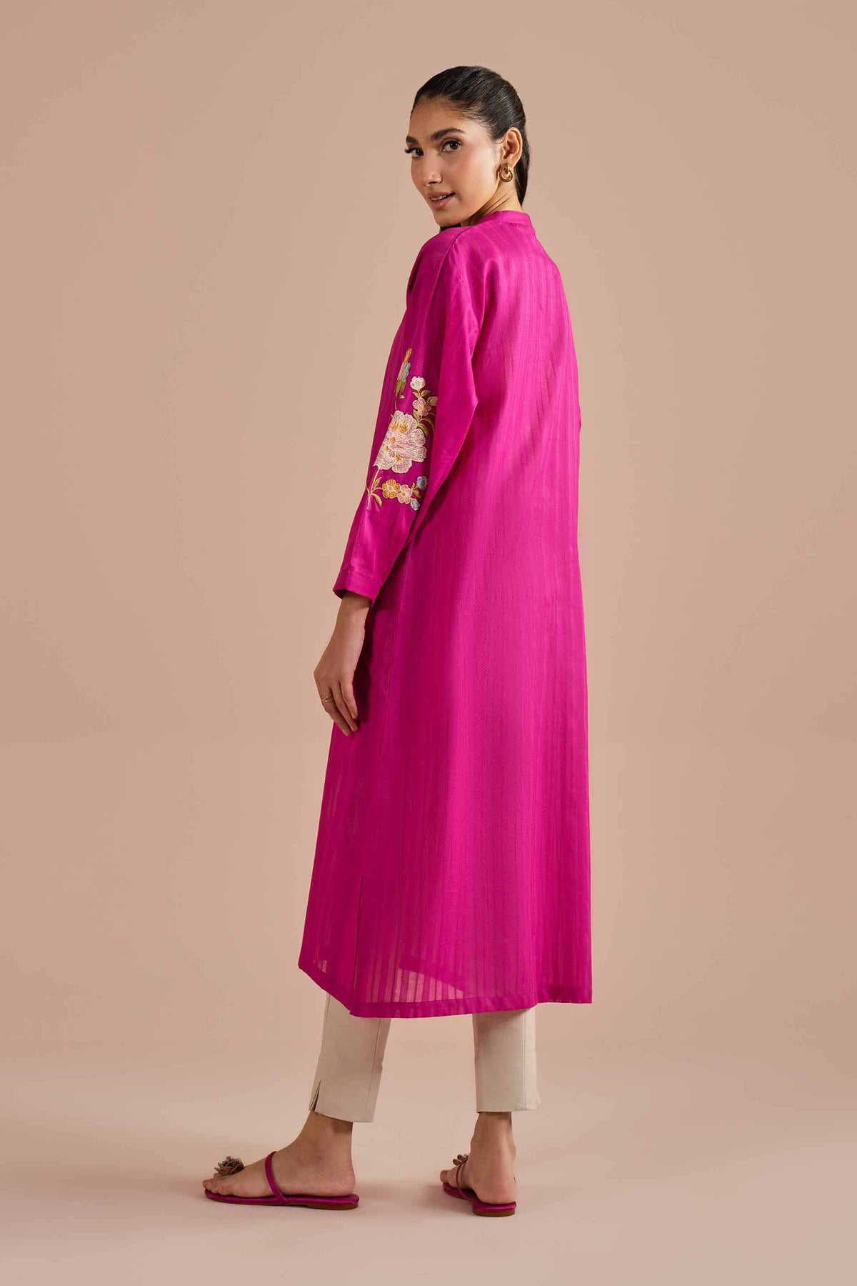 Embroidered Shirt - PE26-09 Pink Dobby 1PC  Embroidered  Nishat Australia