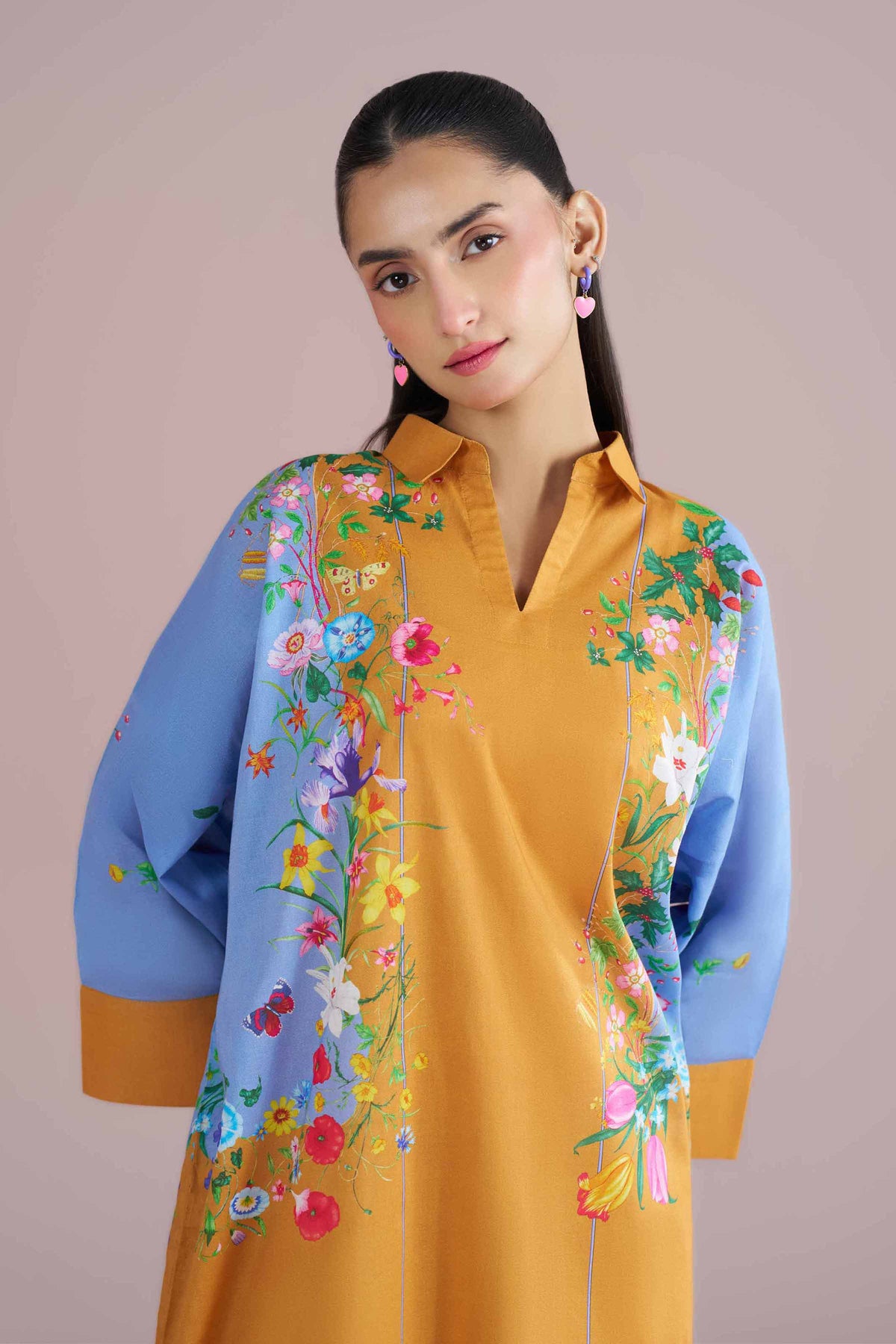 Printed Tunic - PE26-101 Yellow Lawn 1PC Printed Nishat Australia