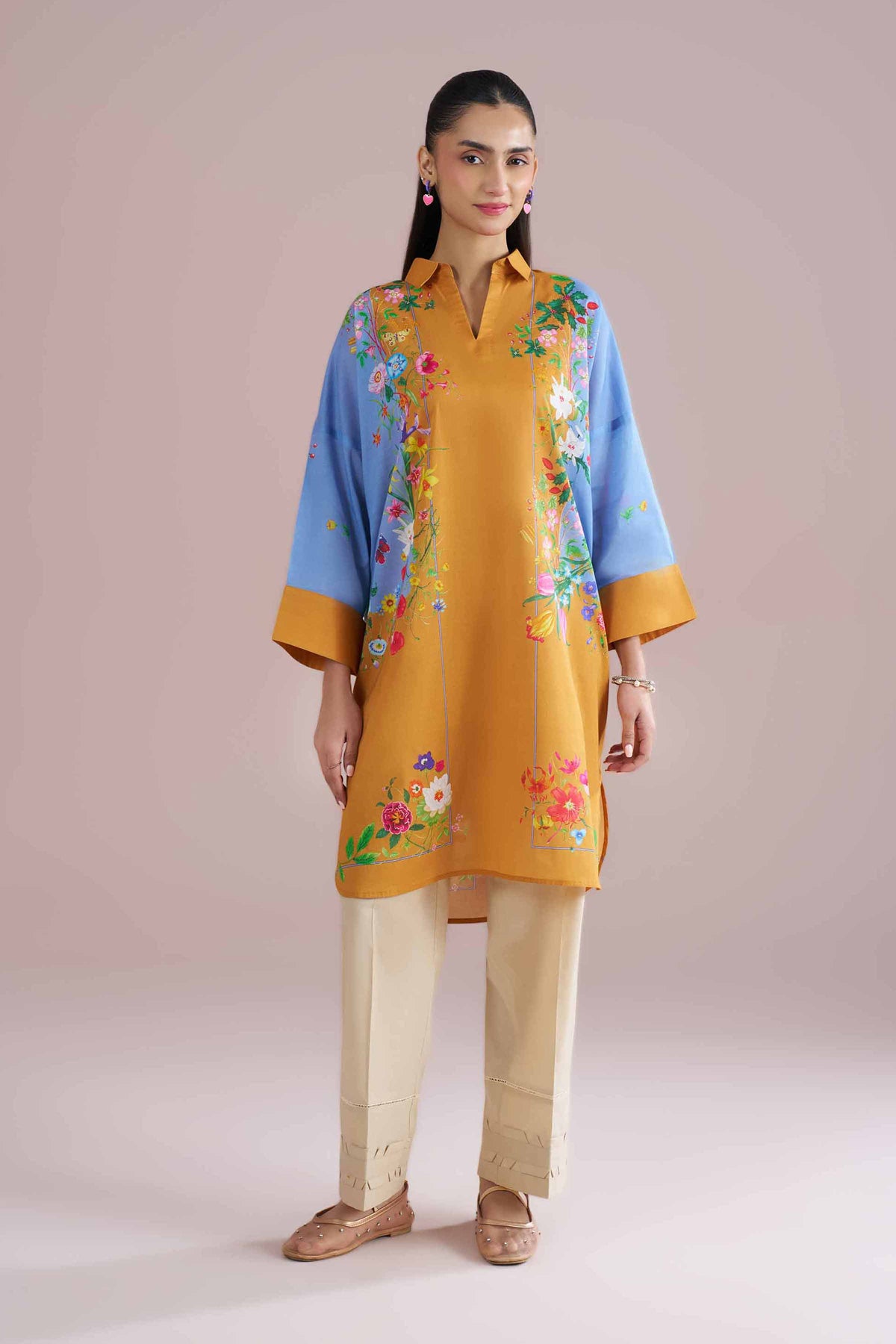 Printed Tunic - PE26-101 Yellow Lawn 1PC Printed Nishat Australia
