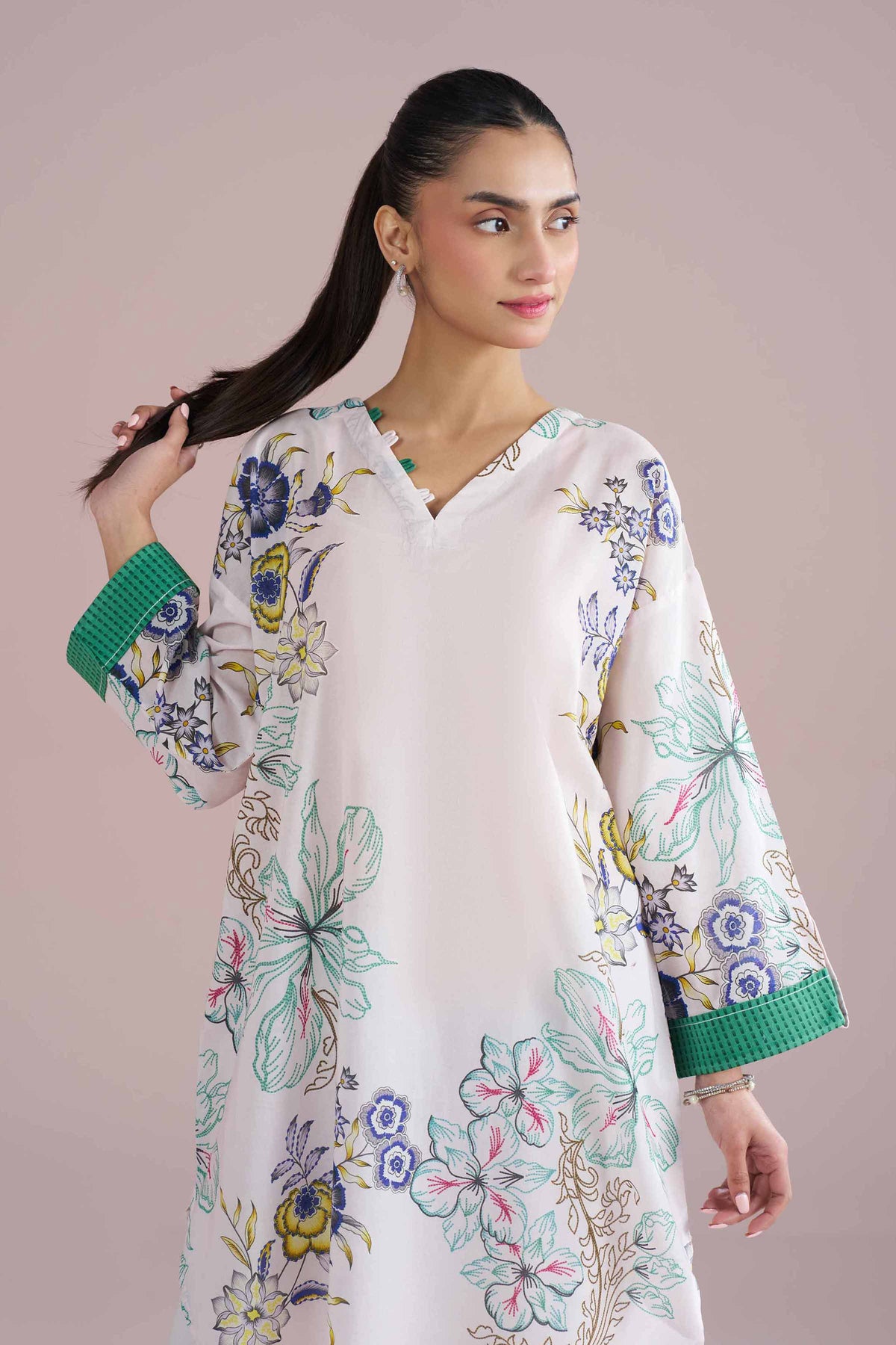 Printed Tunic - PE26-104 Grey Lawn 1PC Printed Nishat Australia