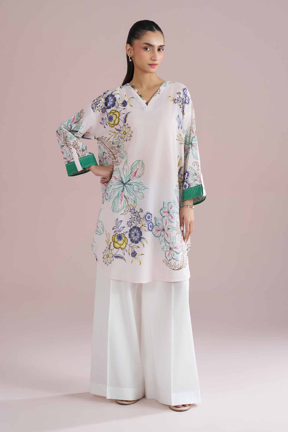 Printed Tunic - PE26-104 Grey Lawn 1PC Printed Nishat Australia