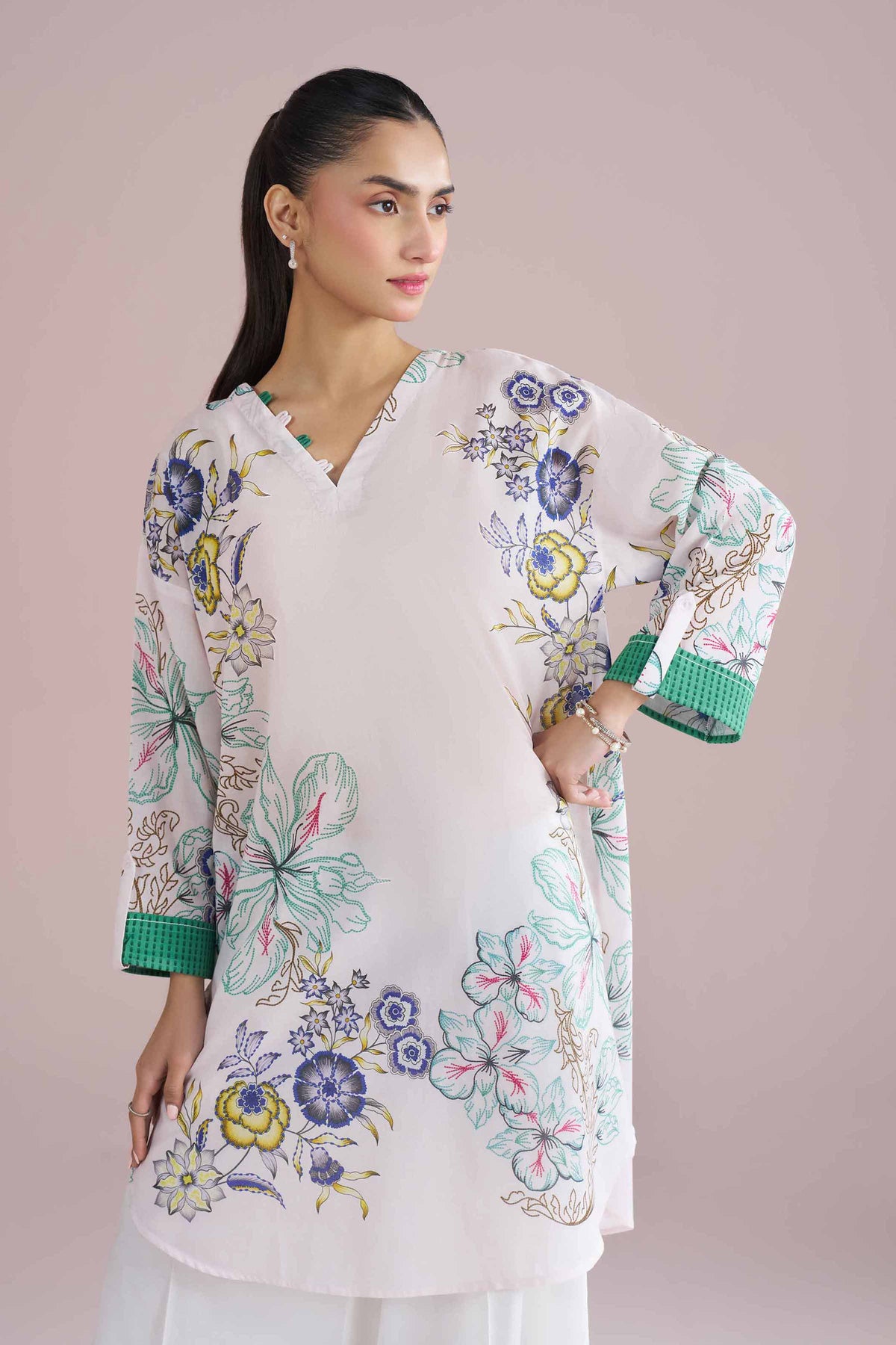 Printed Tunic - PE26-104 Grey Lawn 1PC Printed Nishat Australia