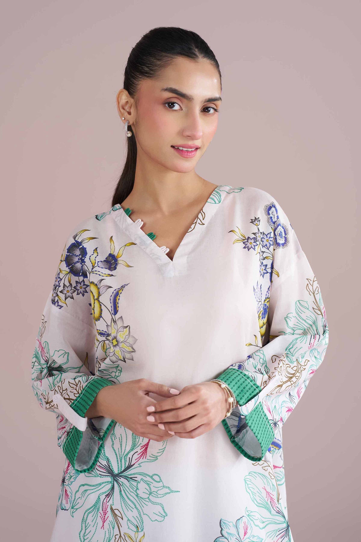 Printed Tunic - PE26-104 Grey Lawn 1PC Printed Nishat Australia