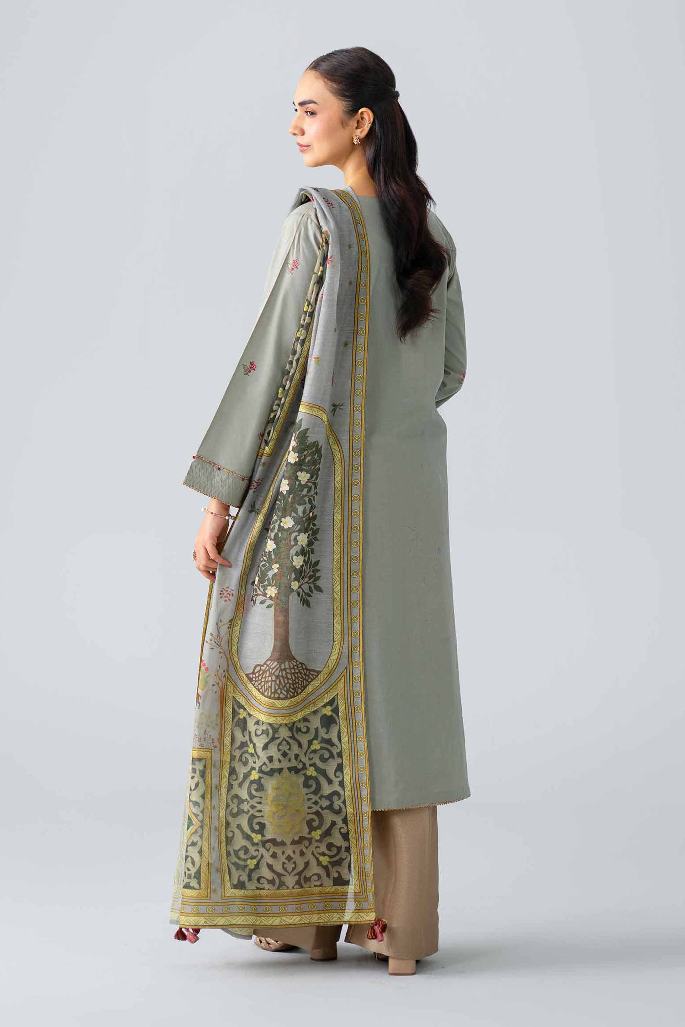 2 Piece - Embroidered Suit - PE26-145 Grey Cambric 2PC Embroidered Nishat Australia