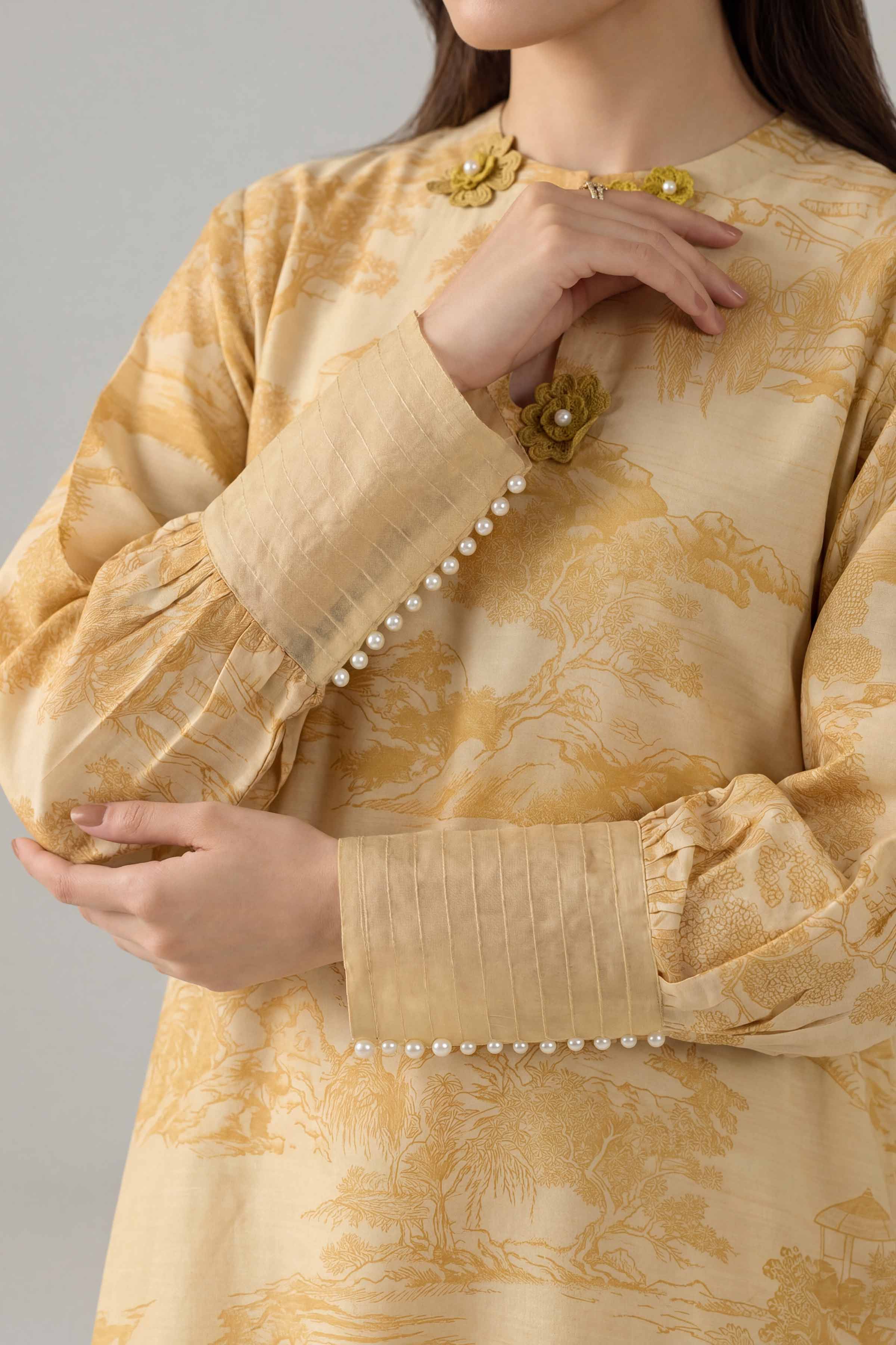 2 Piece - Printed Suit - PE26-155 Yellow Silk 2PC Printed Nishat Australia
