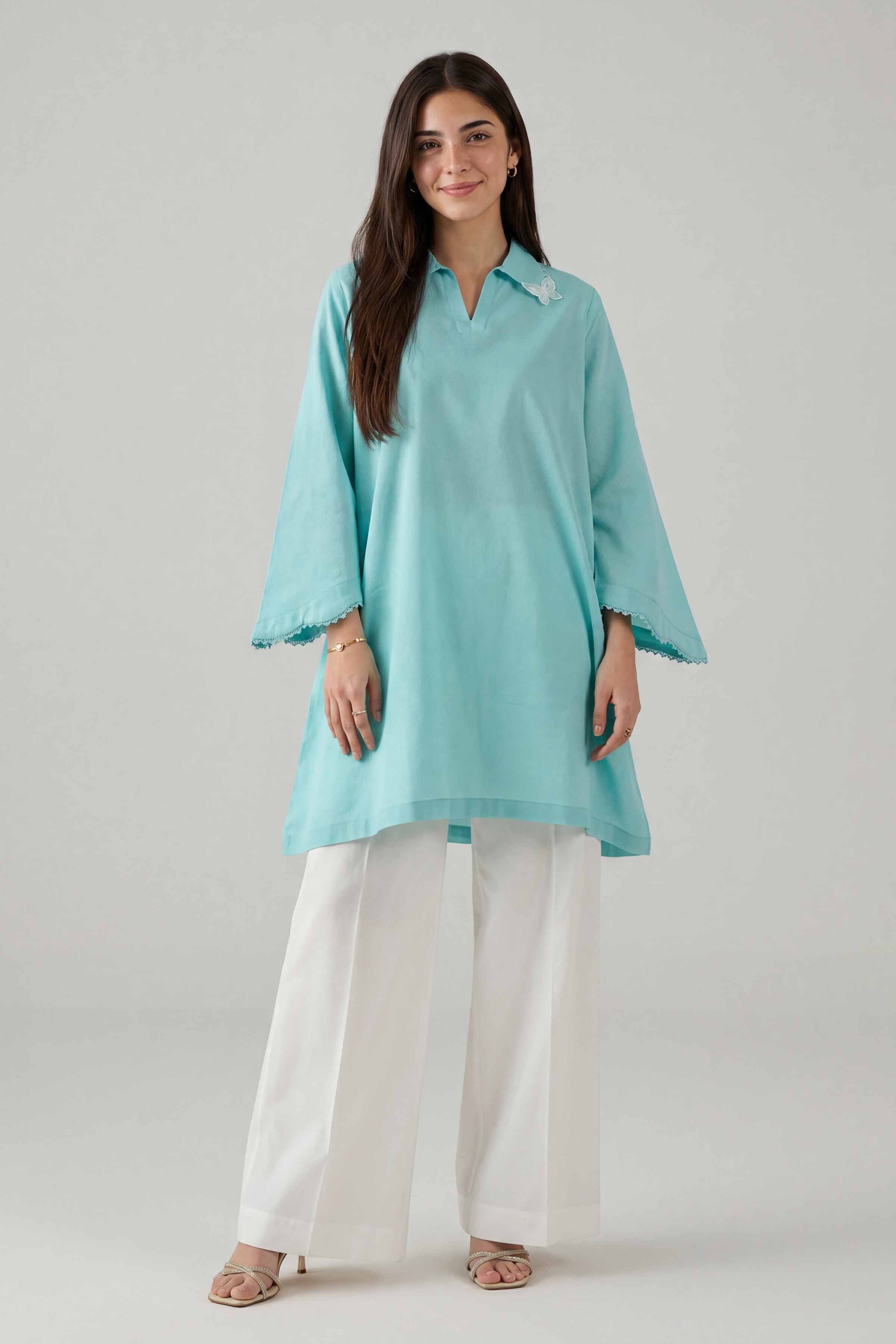 2 Piece - Embroidered Suit - PE26-159 Blue Cotton  2PC Embroidered Nishat Australia