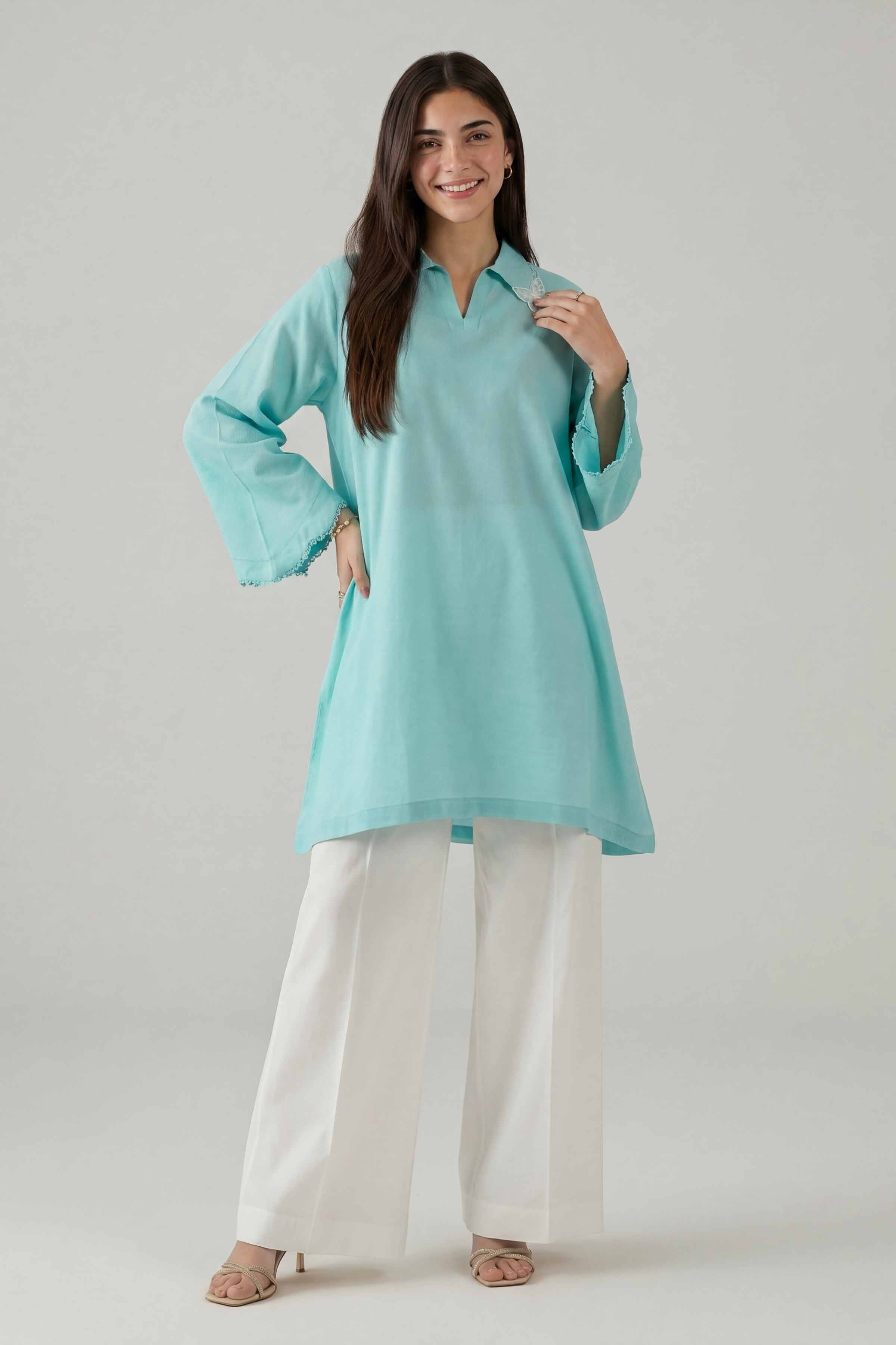 2 Piece - Embroidered Suit - PE26-159 Blue Cotton  2PC Embroidered Nishat Australia