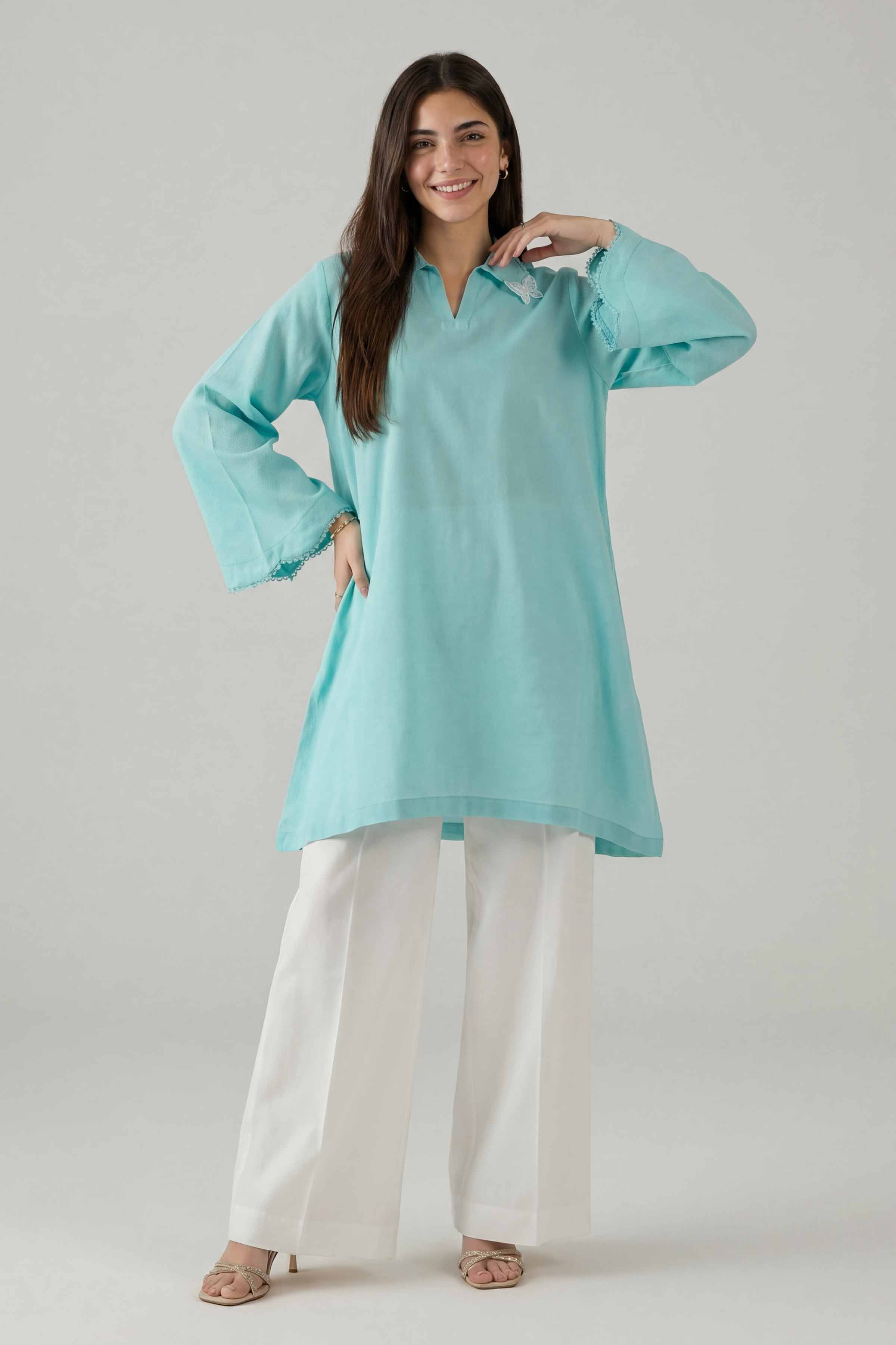 2 Piece - Embroidered Suit - PE26-159 Blue Cotton  2PC Embroidered Nishat Australia
