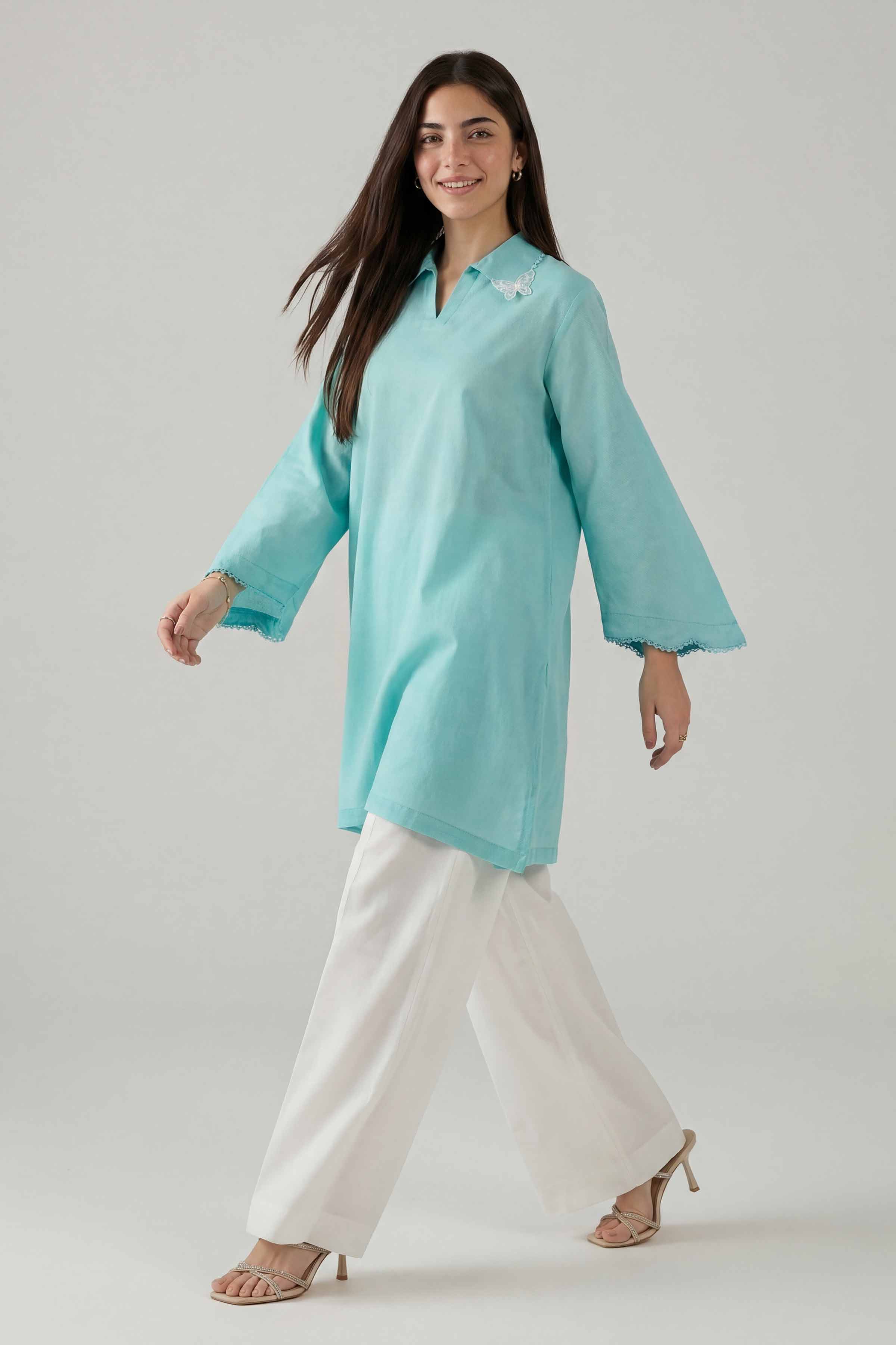 2 Piece - Embroidered Suit - PE26-159 Blue Cotton  2PC Embroidered Nishat Australia