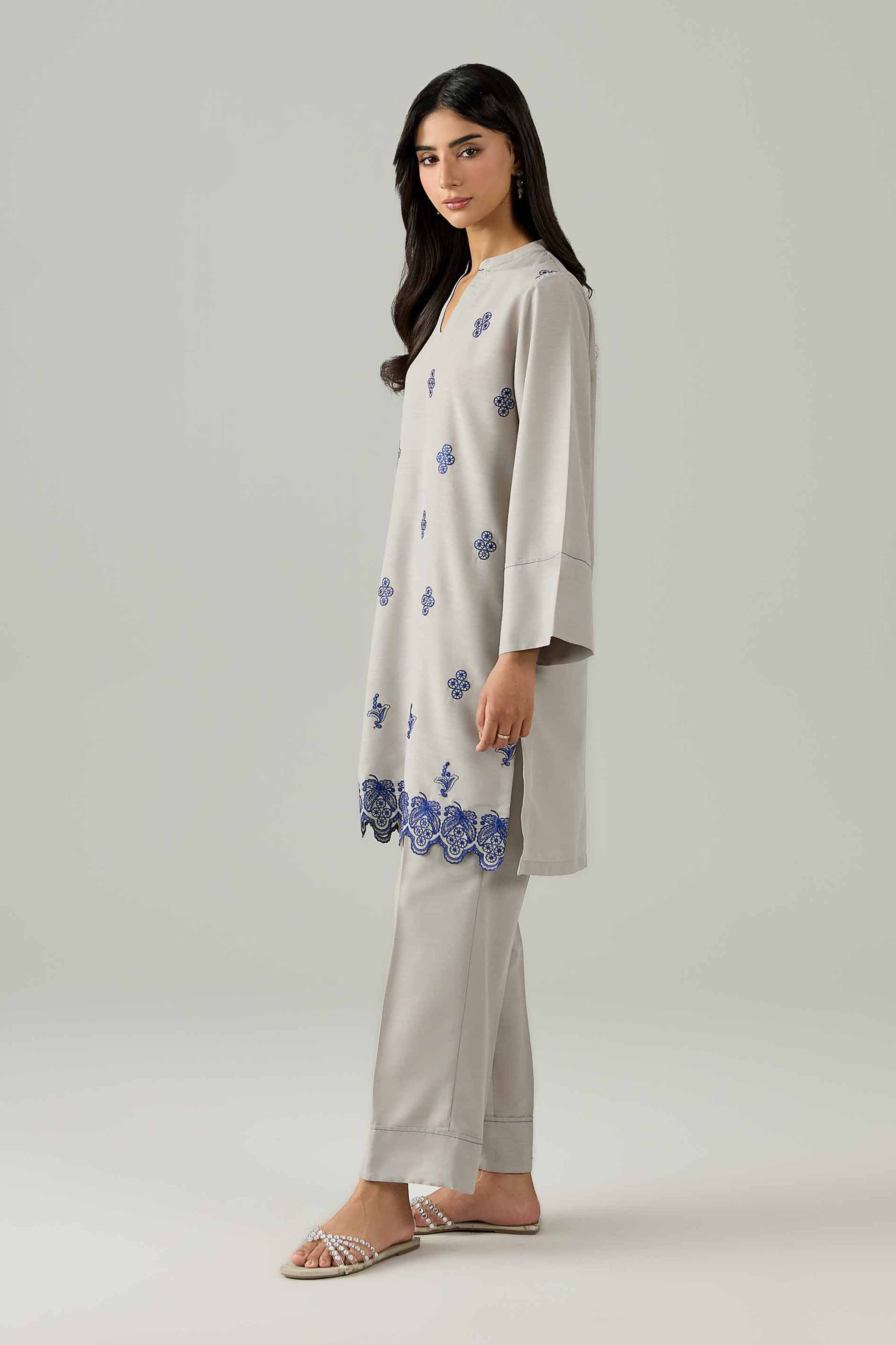 2 Piece - Embroidered Suit - PE26-161 Grey Lawn 2PC Embroidered Nishat Australia