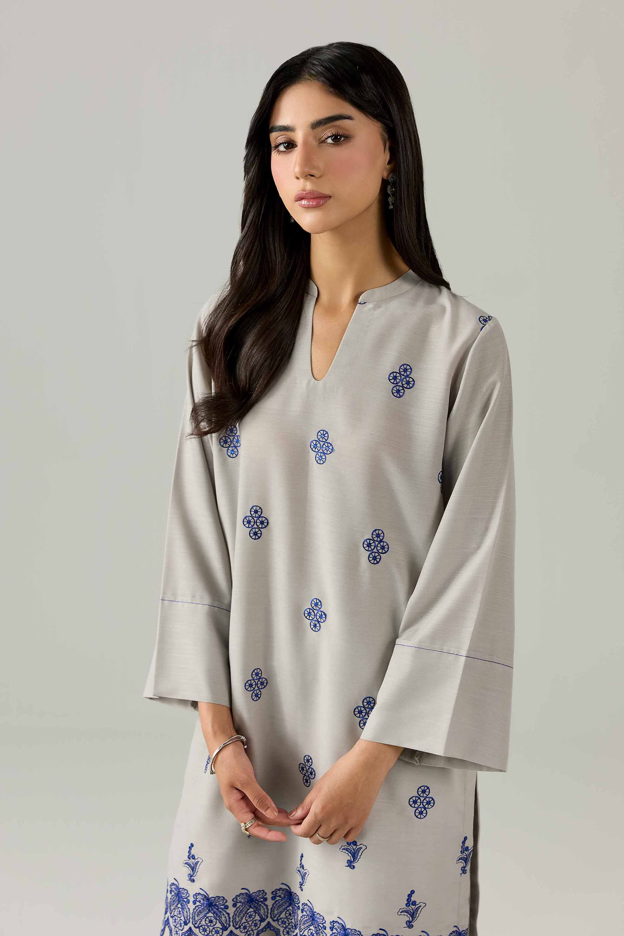 2 Piece - Embroidered Suit - PE26-161 Grey Lawn 2PC Embroidered Nishat Australia