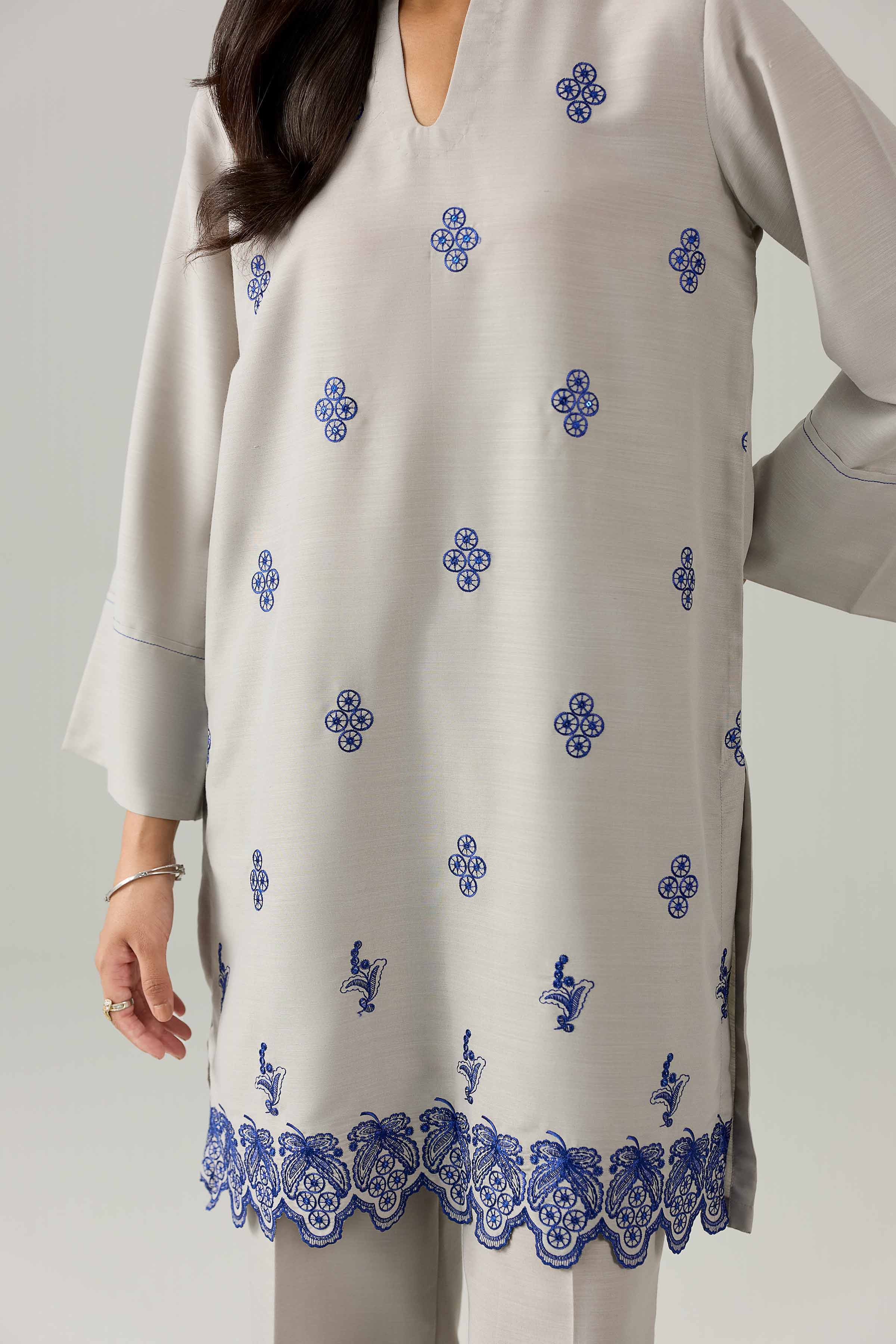 2 Piece - Embroidered Suit - PE26-161 Grey Lawn 2PC Embroidered Nishat Australia