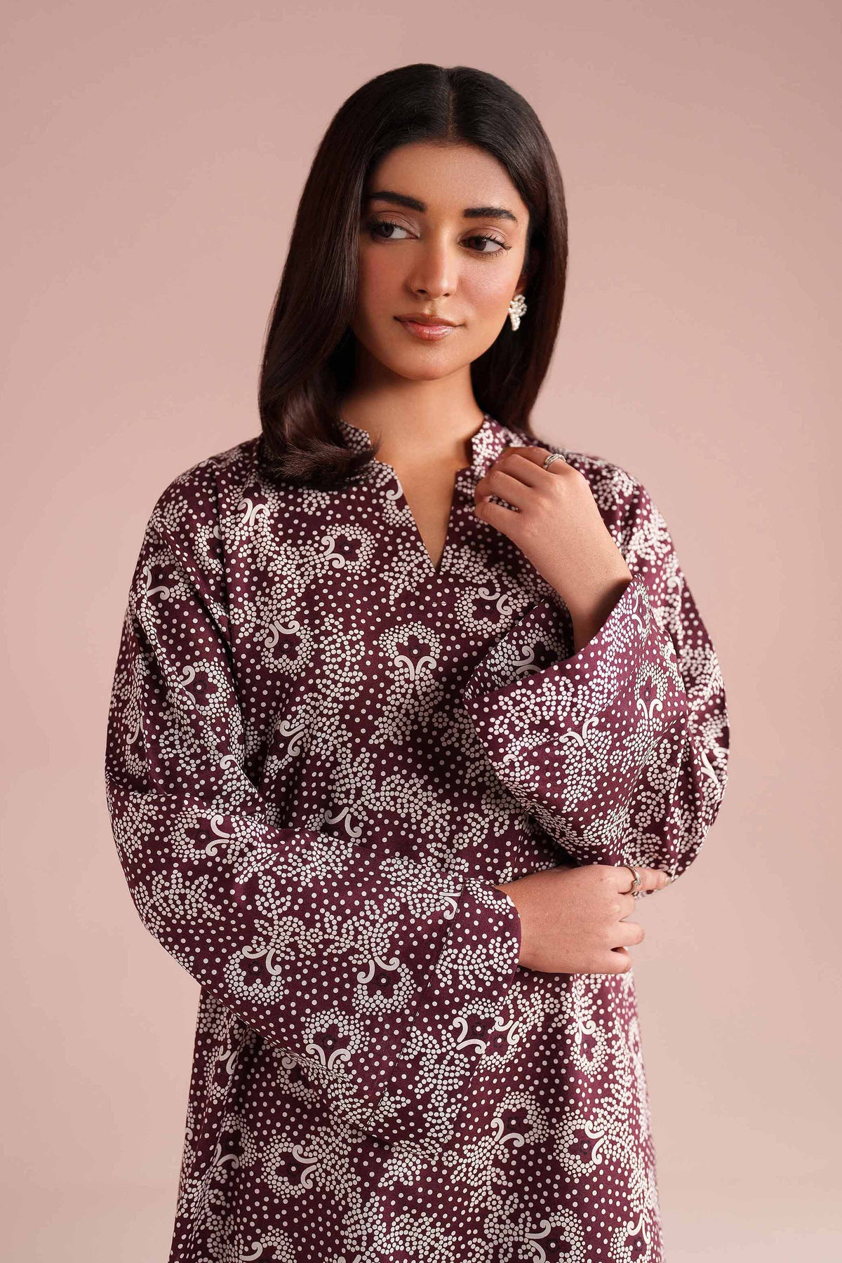 2 Piece - Printed Suit - PE26-180 Red Cambric 2PC Printed Nishat Australia