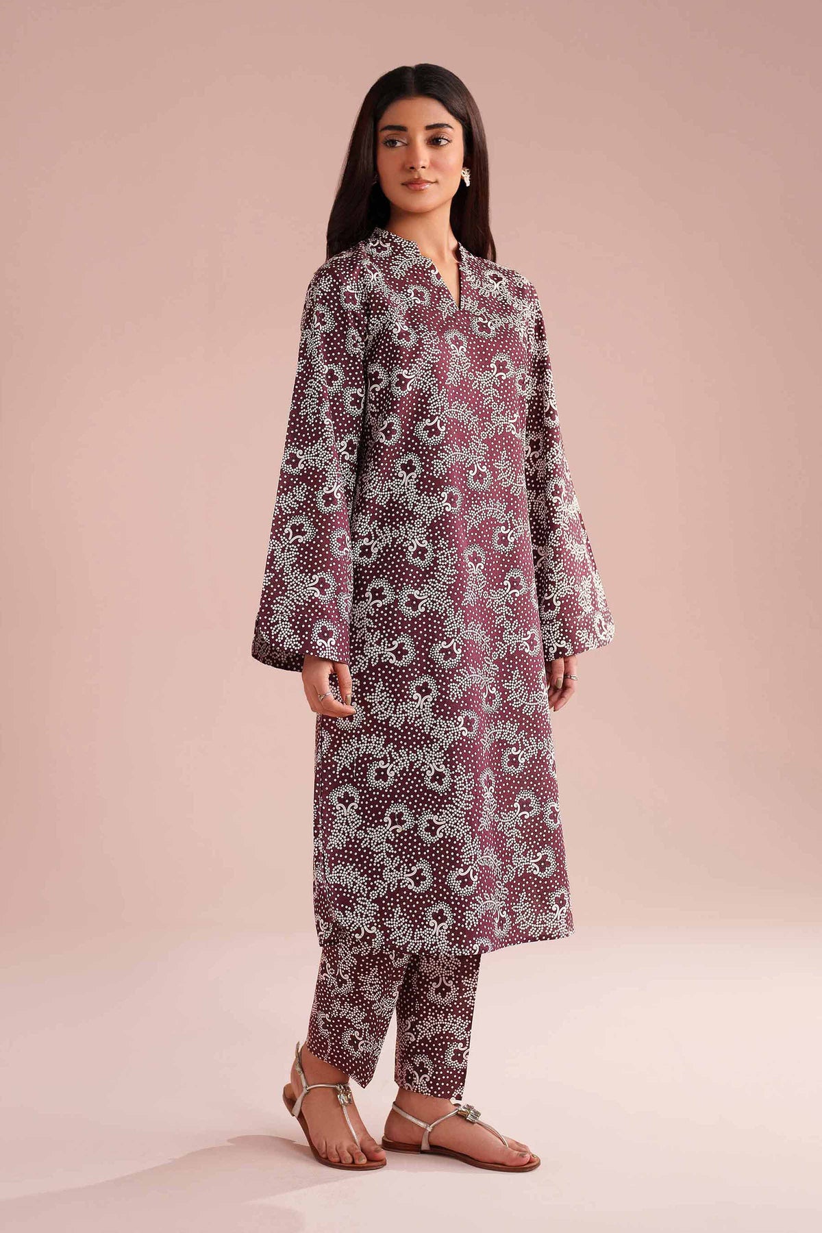 2 Piece - Printed Suit - PE26-180 Red Cambric 2PC Printed Nishat Australia