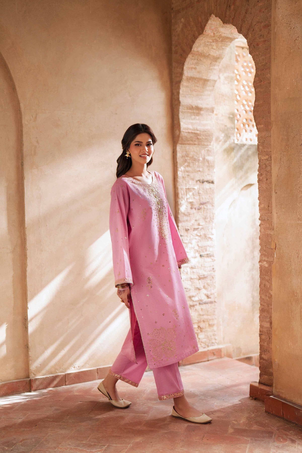 2 Piece - Embroidered Suit - PE26-248 Pink Cotton 2PC Embroidered Nishat Australia