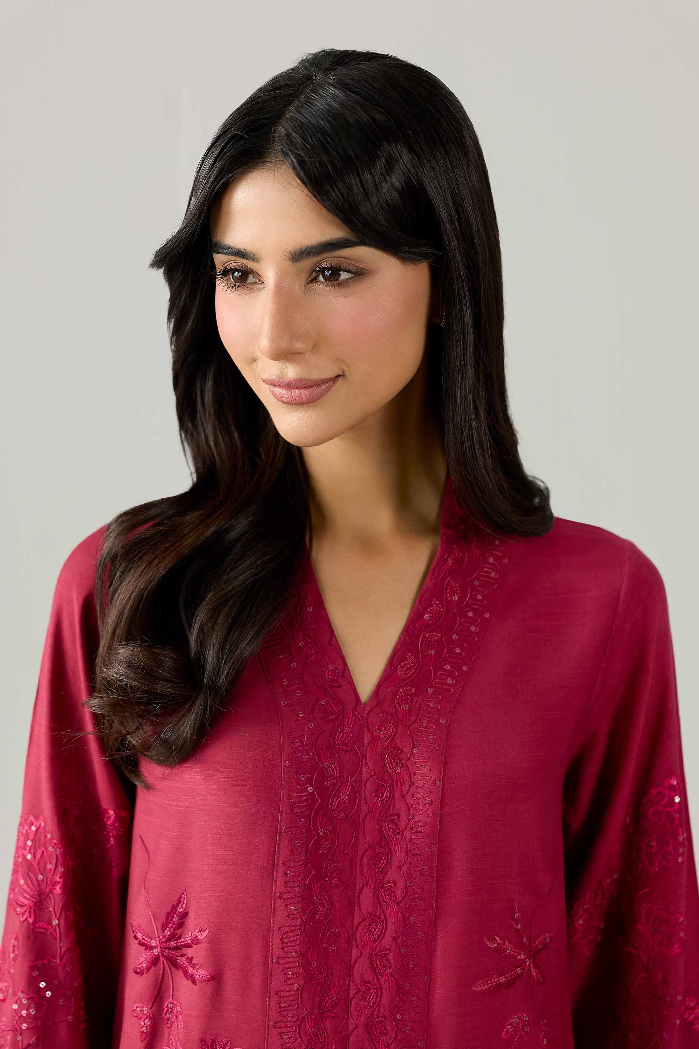 2 Piece - Embroidered Suit - PE26-255 Pink Silk 2PC Embroidered Nishat Australia