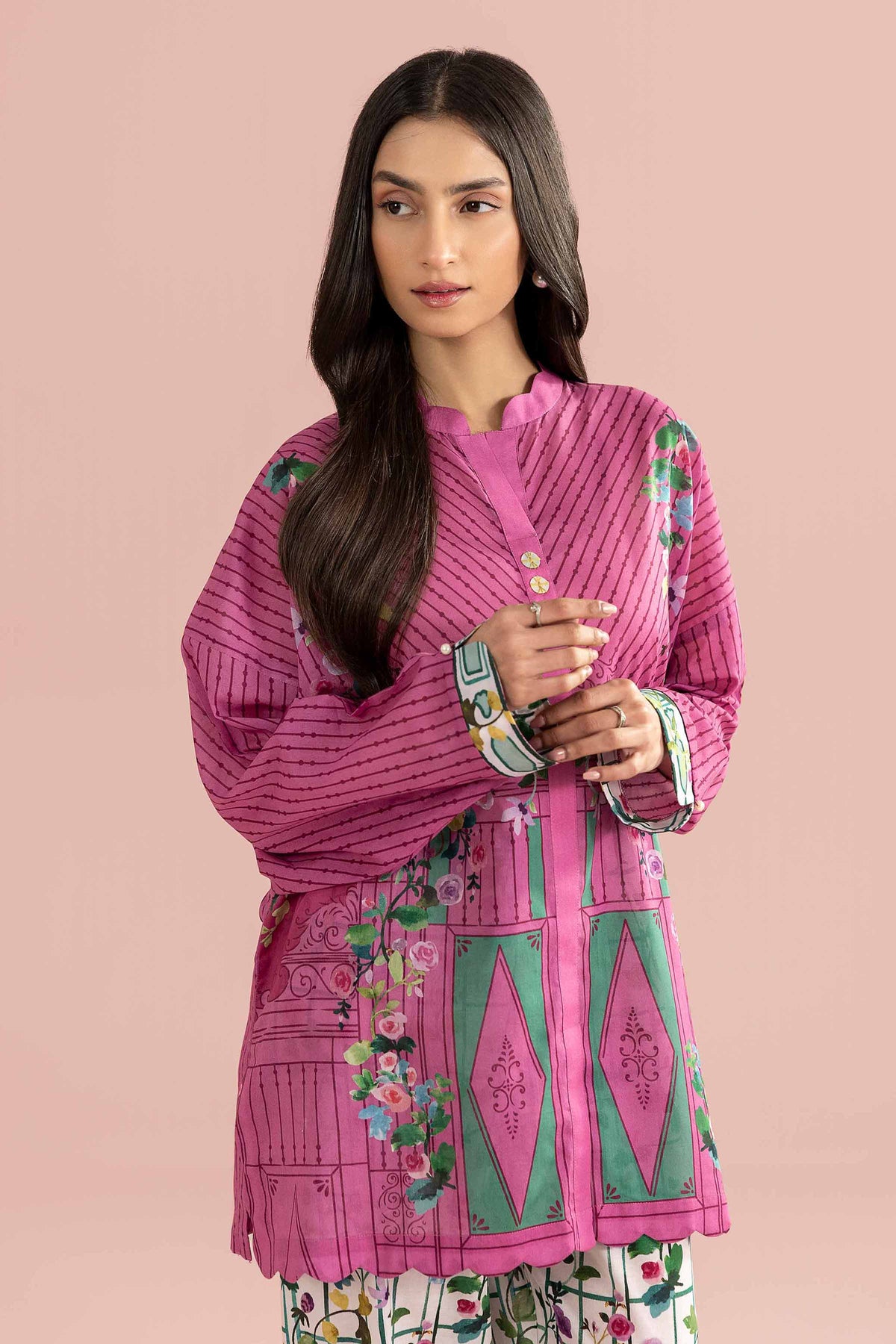 2 Piece - Printed Suit - PE26-266 Pink  Lawn 2PC Printed Nishat Australia