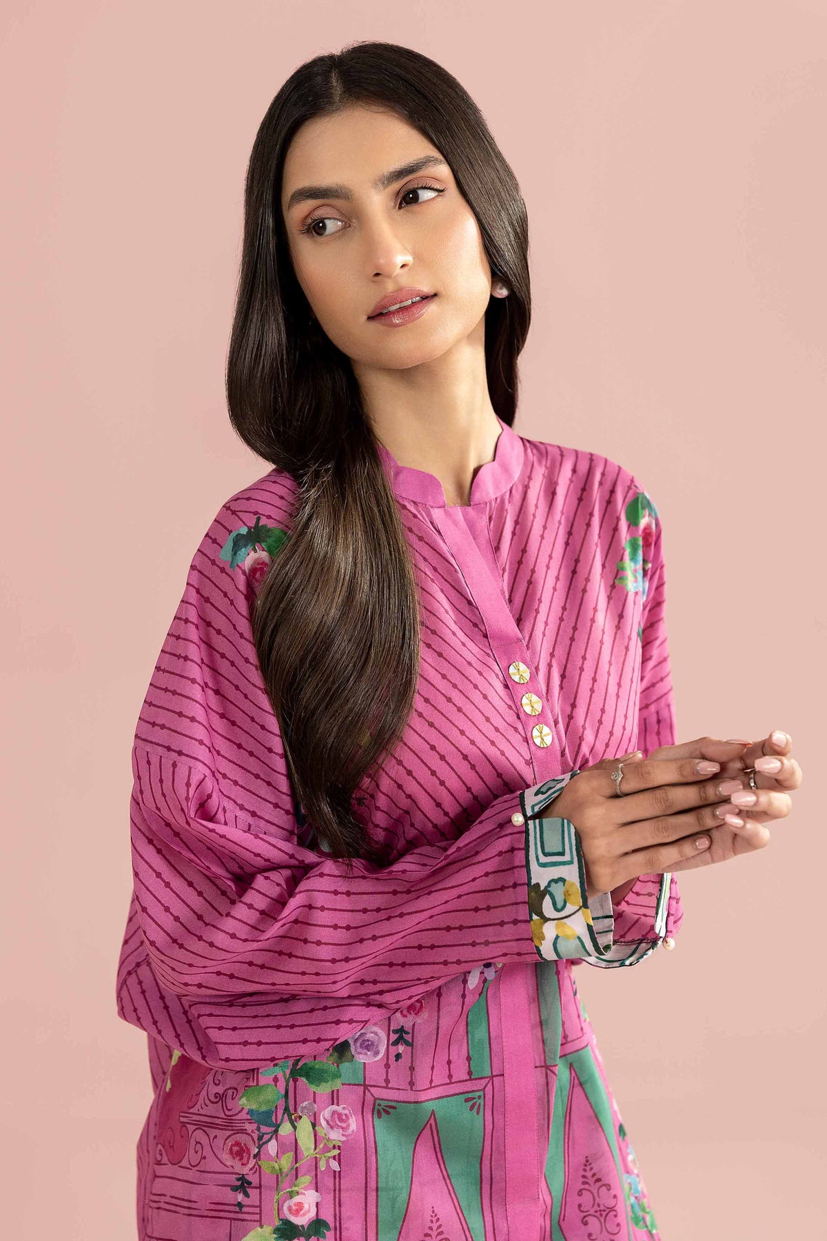 2 Piece - Printed Suit - PE26-266 Pink  Lawn 2PC Printed Nishat Australia