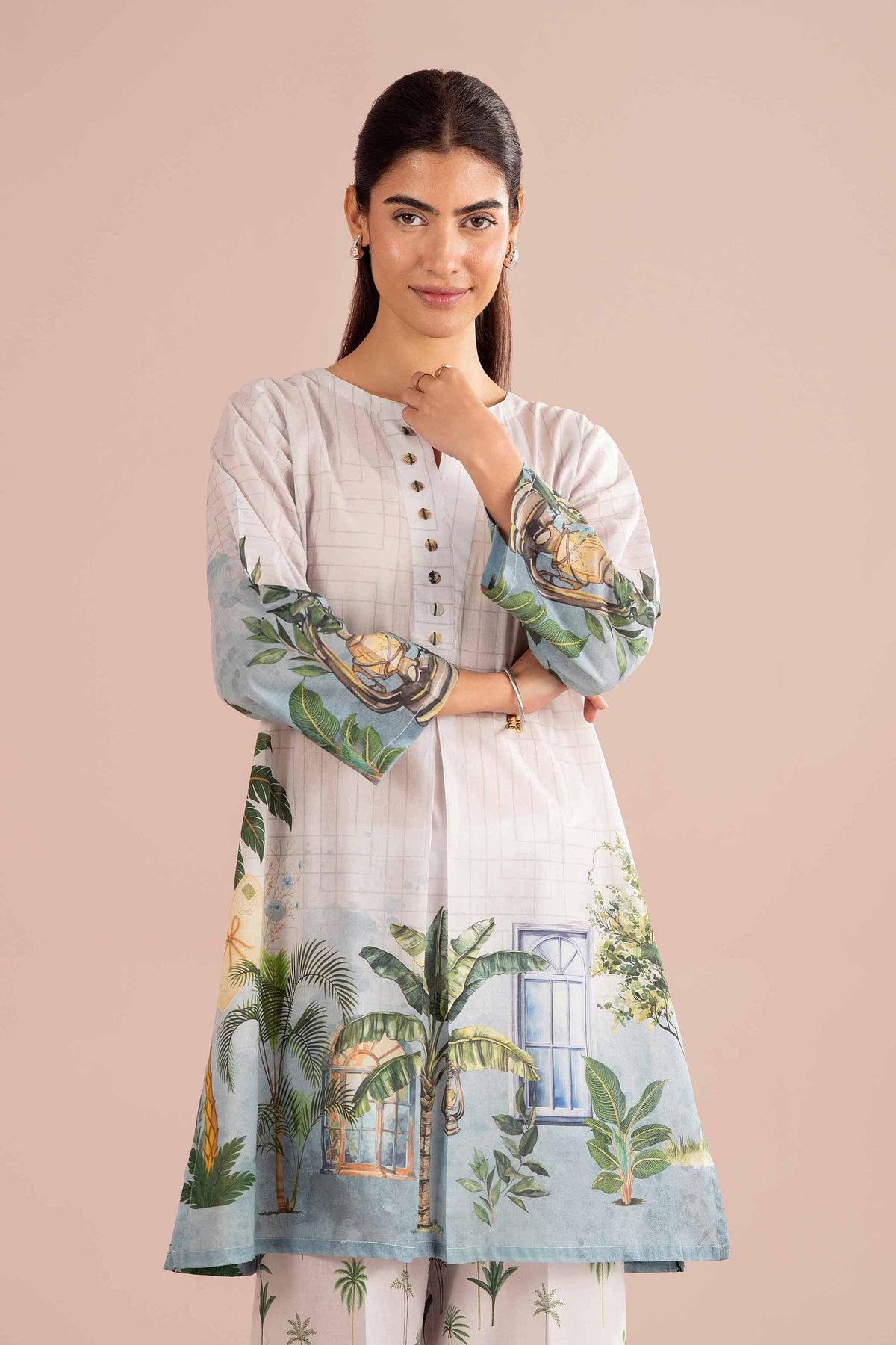 2 Piece - Printed Suit - PE26-272 Grey Lawn 2PC Printed Nishat Australia