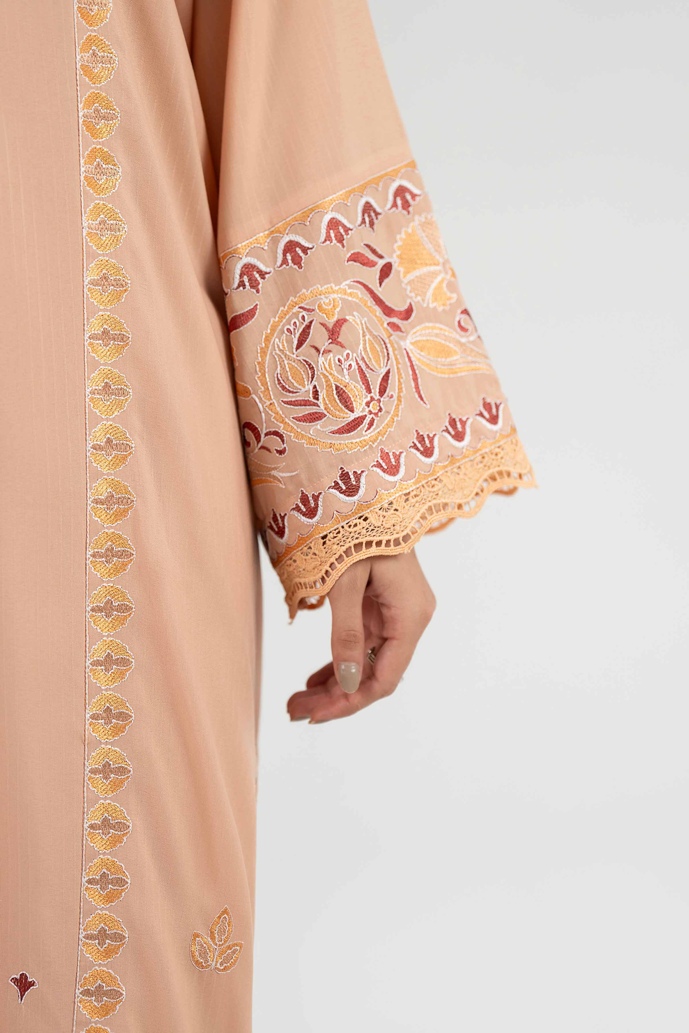 3 Piece - Printed Embroidered Suit - PE26-303 Beige Linen 3PC Embroidered Nishat Australia