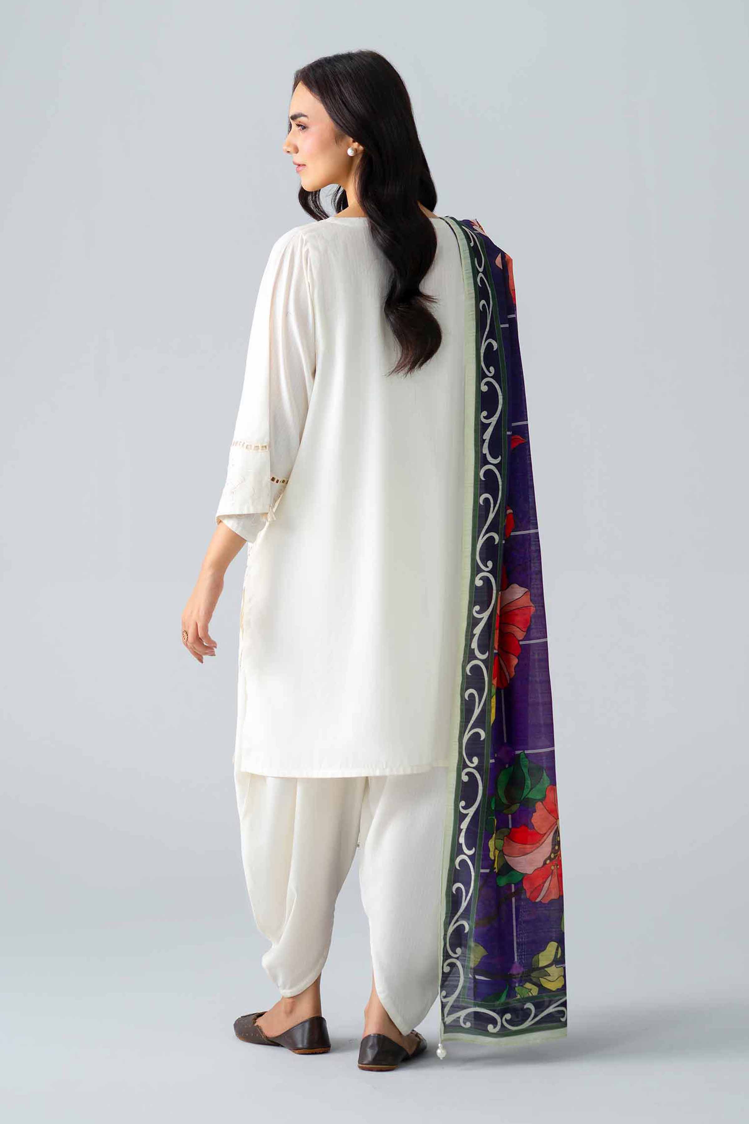 3 Piece - Embroidered Suit - PE26-307 Off White Linen 3PC Embroidered Nishat Australia