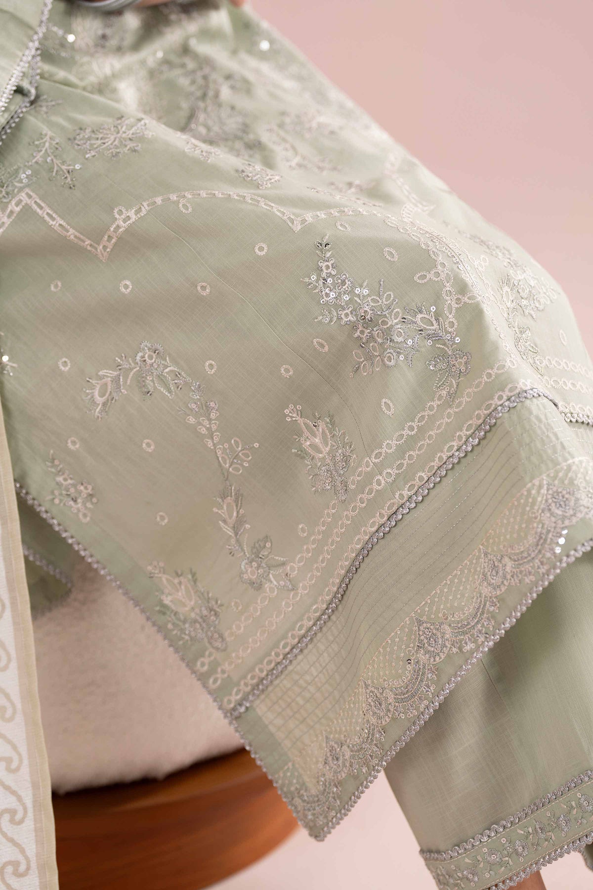 3 Piece - Embroidered Suit - PE26-316 Green Cross Hatch 3PC Embroidered Nishat Australia