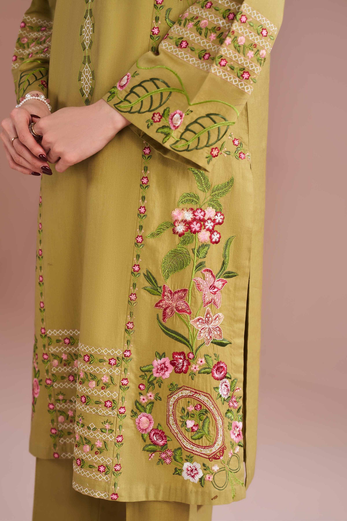 3 Piece - Embroidered Suit - PE26-321 Green Cotton 3PC Embroidered Nishat Australia