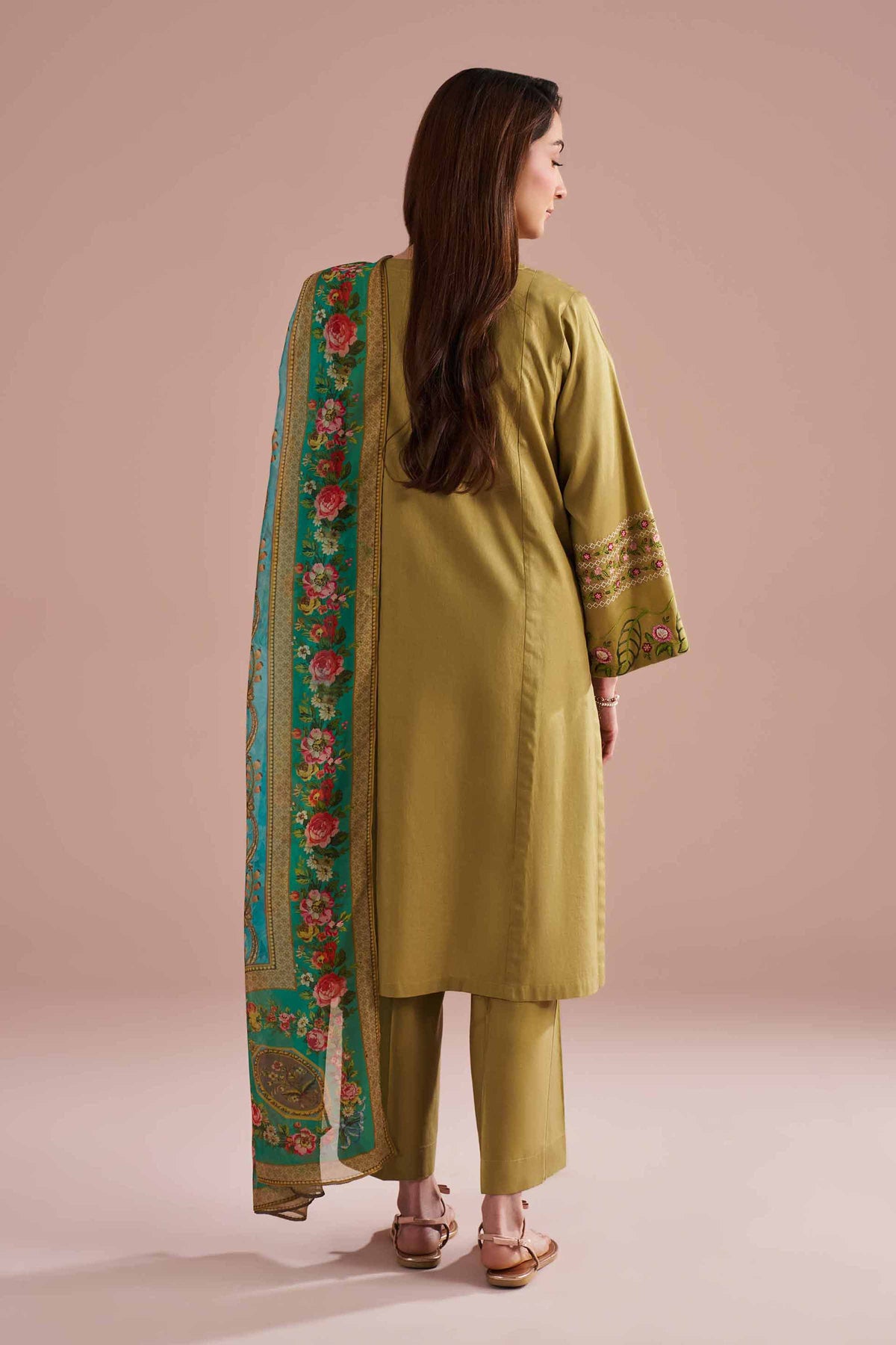 3 Piece - Embroidered Suit - PE26-321 Green Cotton 3PC Embroidered Nishat Australia
