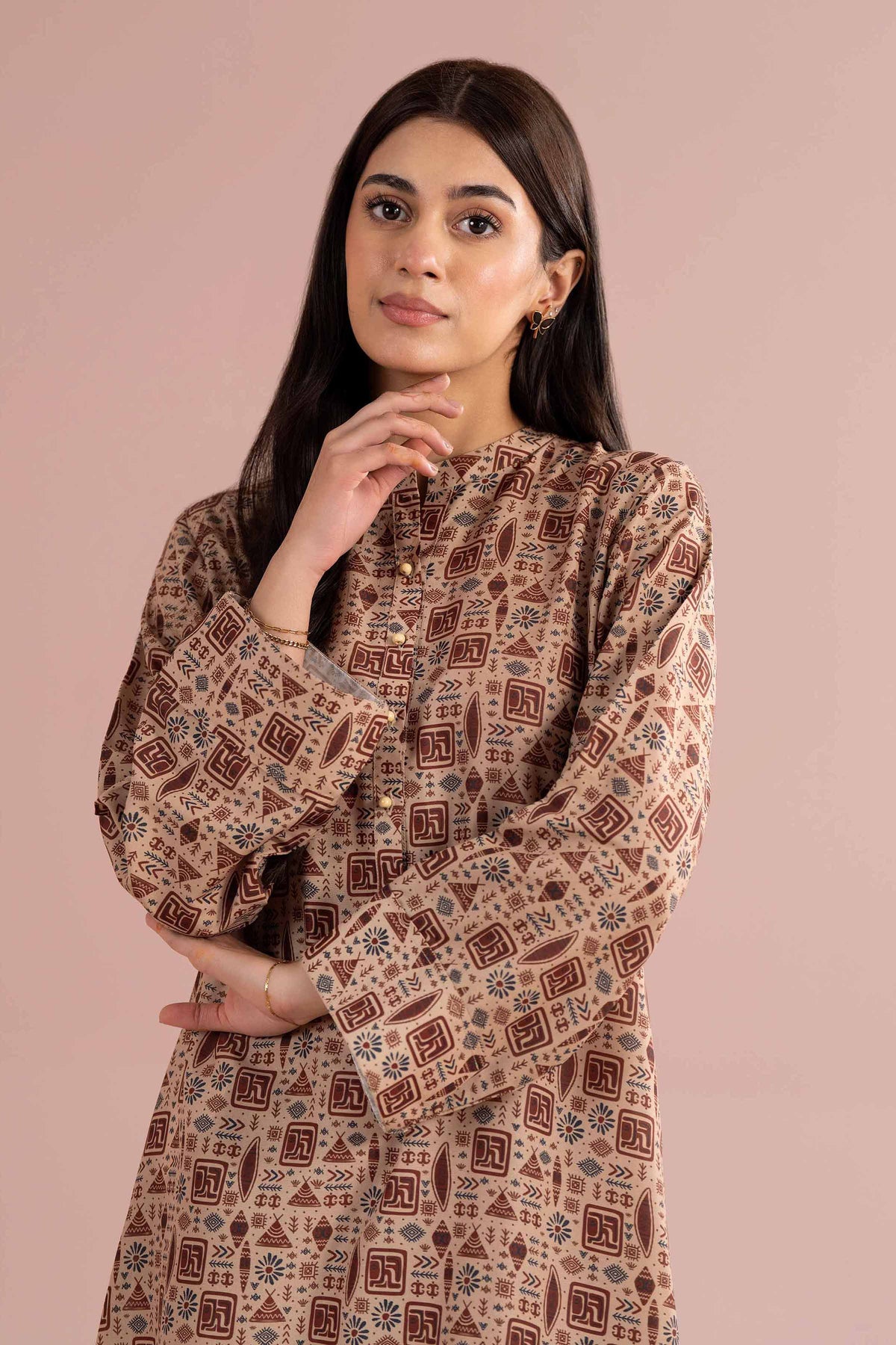 2 Piece - Printed Suit - PE26-347 Brown Lawn 2PC Printed Nishat Australia