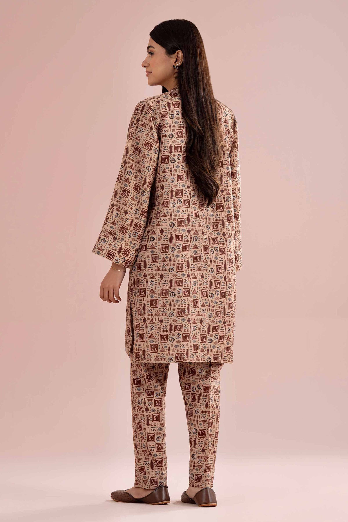 2 Piece - Printed Suit - PE26-347 Brown Lawn 2PC Printed Nishat Australia