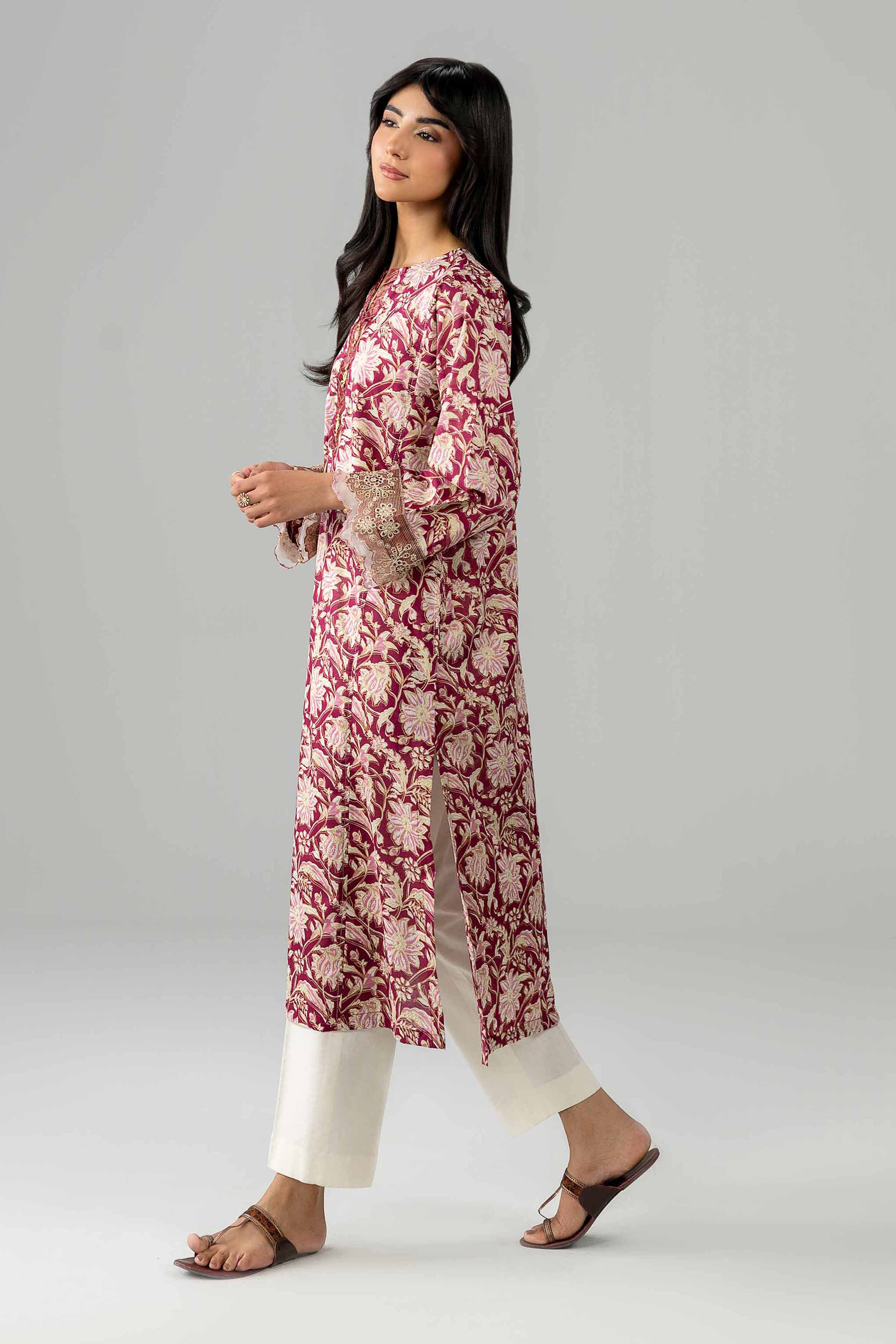 Printed Embroidered Shirt - PE26-377 Red Lawn 1PC Embroidered Nishat Australia