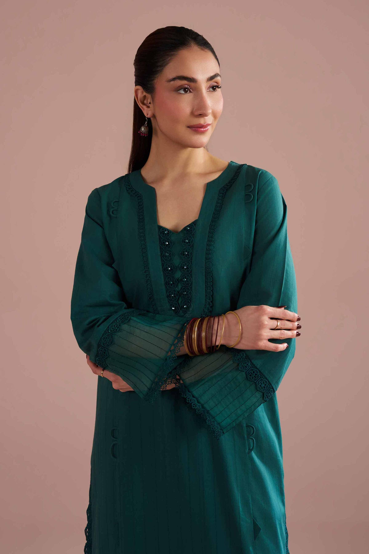 2 Piece - Solid Suit - PE26-38 Green Dobby 2PC Solids Nishat Australia