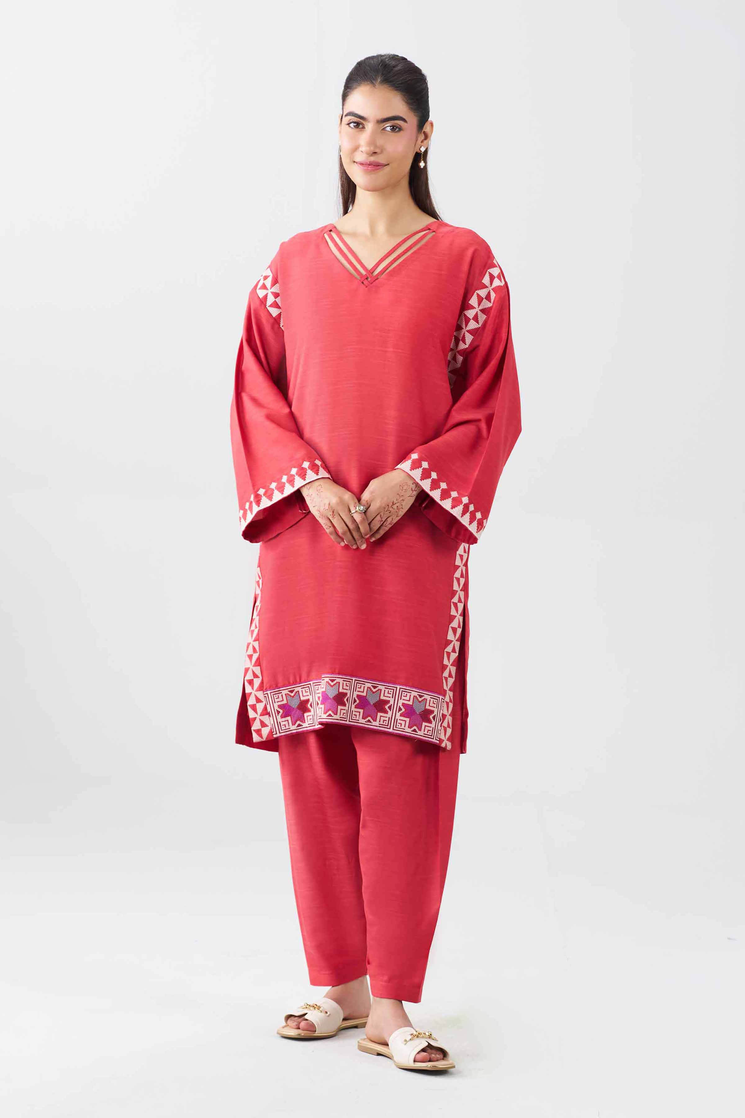 2 Piece - Embroidered Suit - PE26-393 Red Lawn 2PC Embroidered Nishat Australia