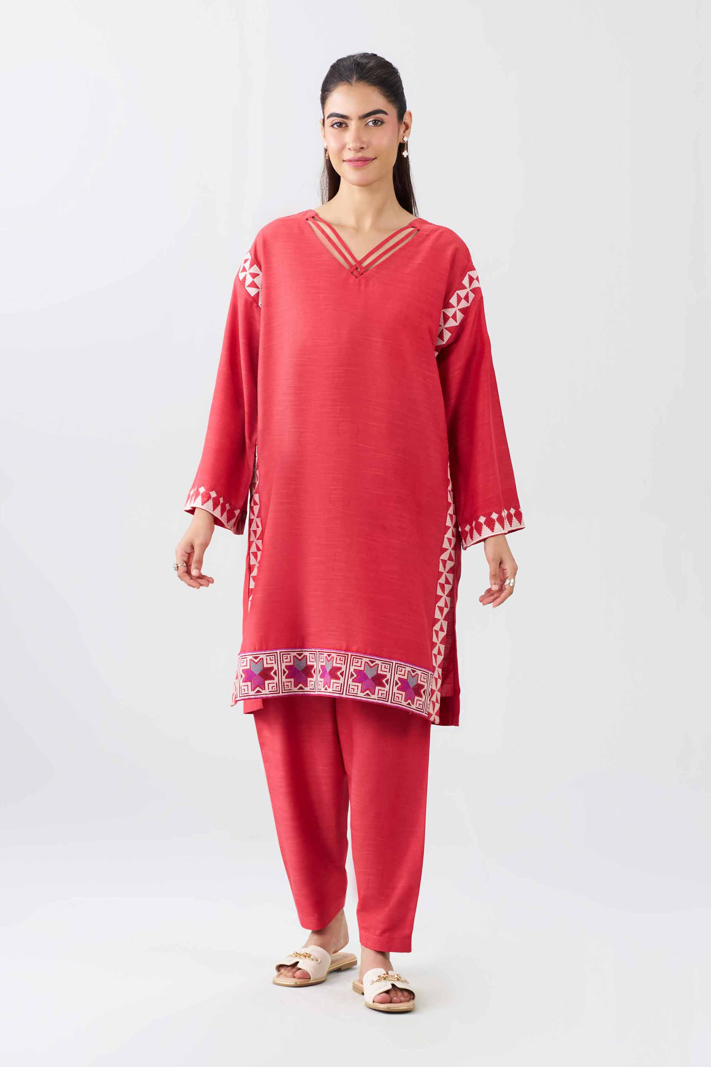 2 Piece - Embroidered Suit - PE26-393 Red Lawn 2PC Embroidered Nishat Australia