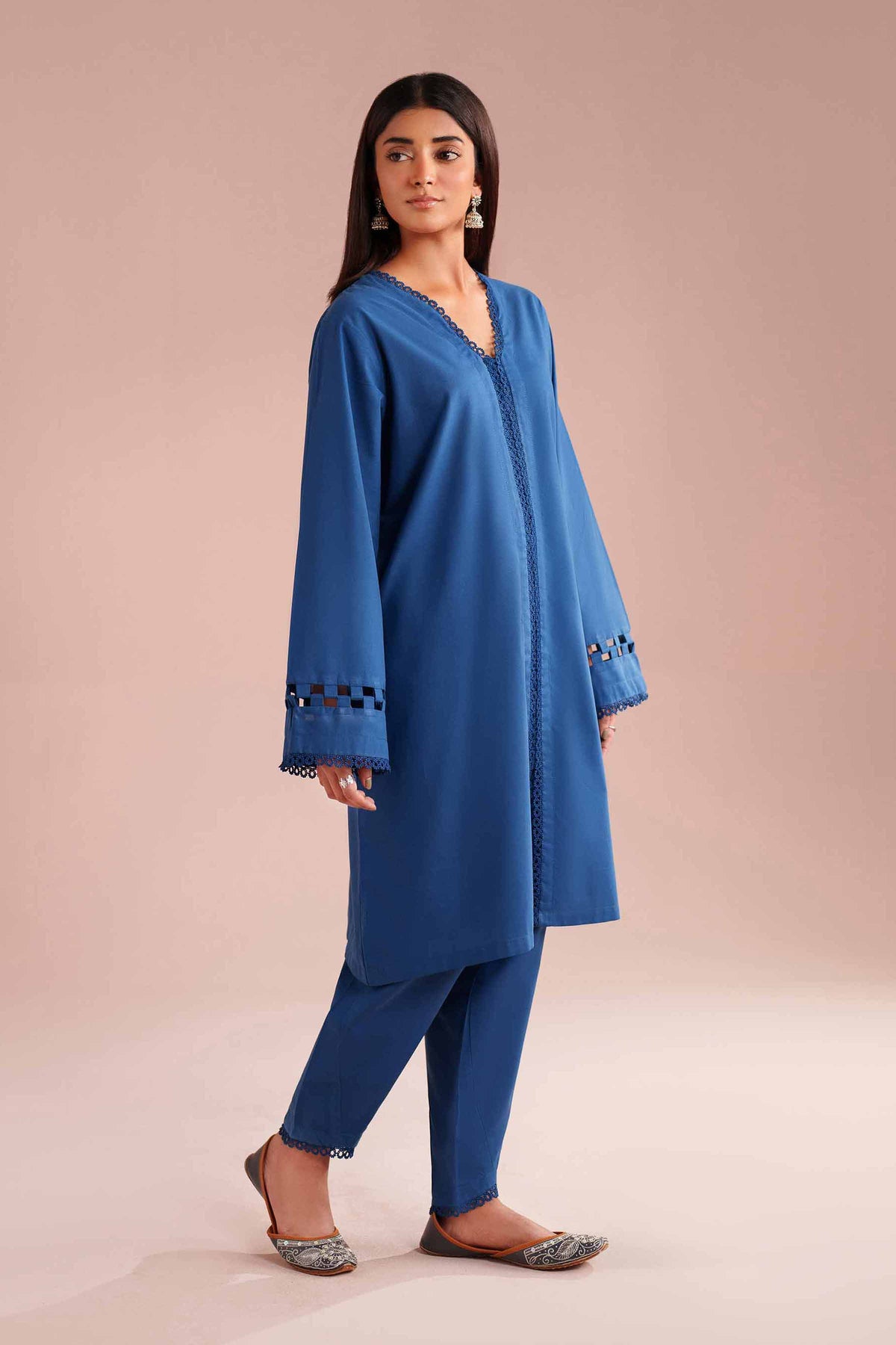 2 Piece - Solid Suit - PE26-41 Blue Cambric 2PC Solids Nishat Australia