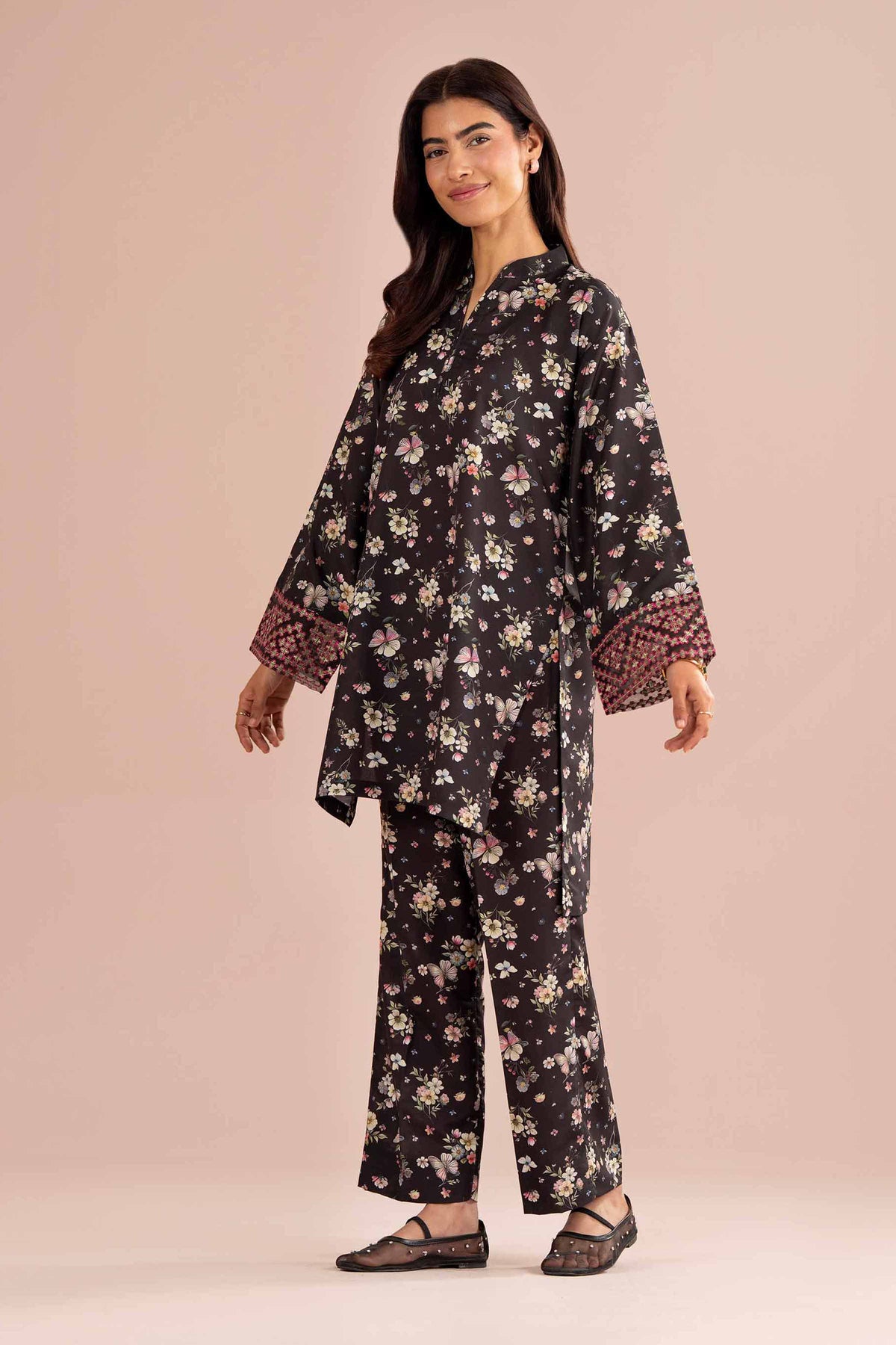 2 Piece - Printed Embroidered Suit - PE26-414 Black Lawn 2PC Embroidered Nishat Australia