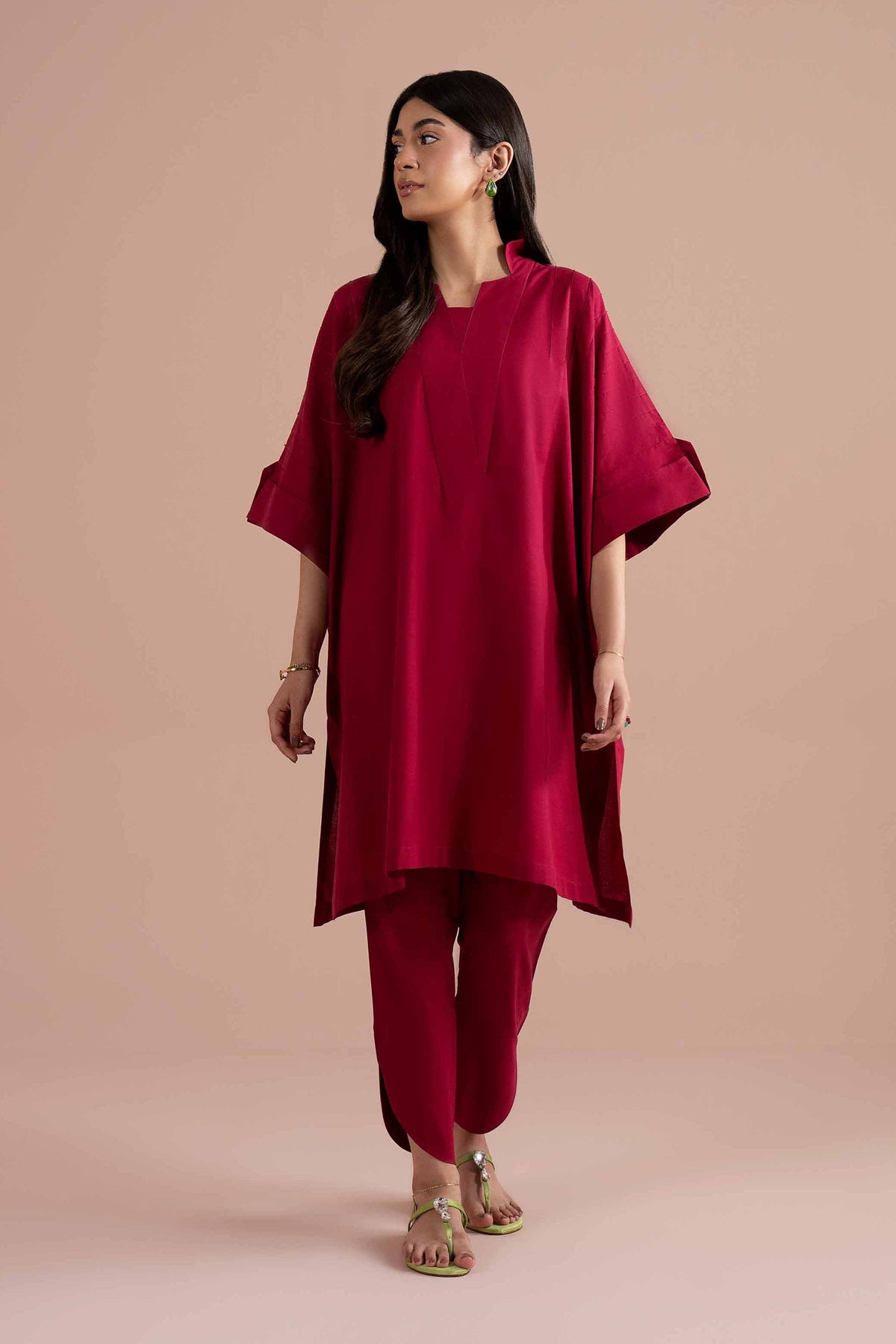 2 Piece - Solid Suit - PE26-42 Red Yarn Dyed 2PC Solids Nishat Australia