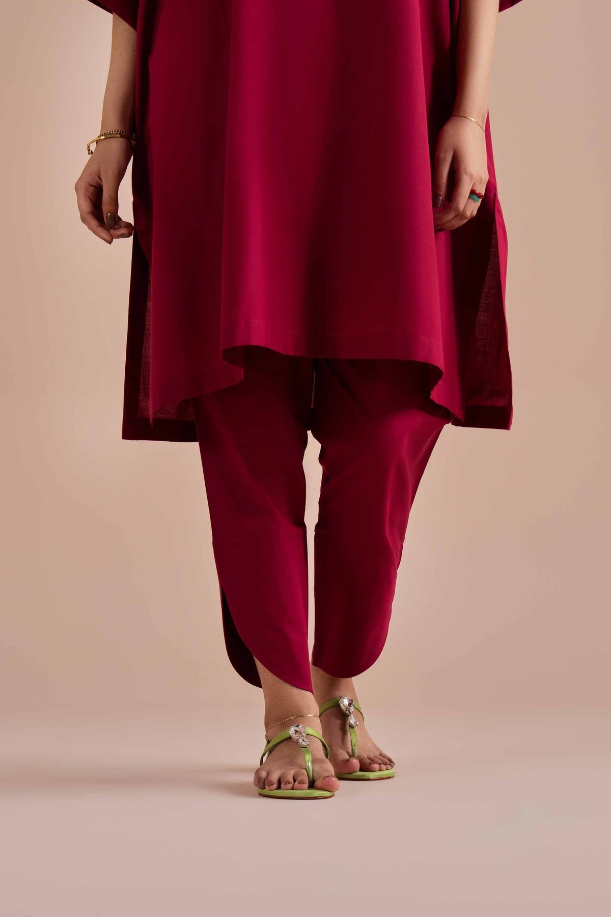 2 Piece - Solid Suit - PE26-42 Red Yarn Dyed 2PC Solids Nishat Australia