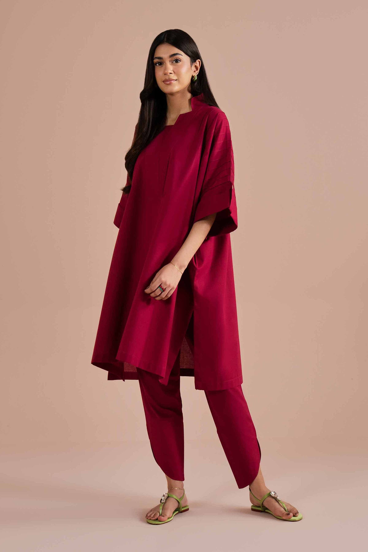 2 Piece - Solid Suit - PE26-42 Red Yarn Dyed 2PC Solids Nishat Australia