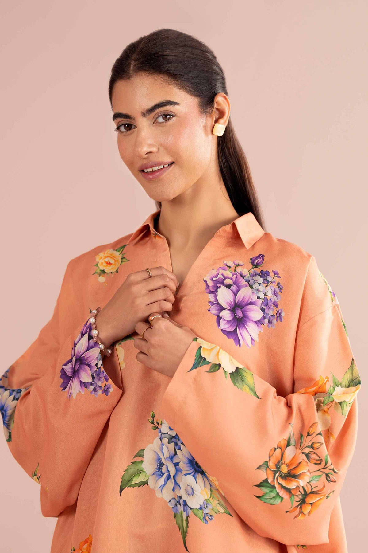 2 Piece - Printed Suit - PE26-429 Orange Lawn 2PC Printed Nishat Australia