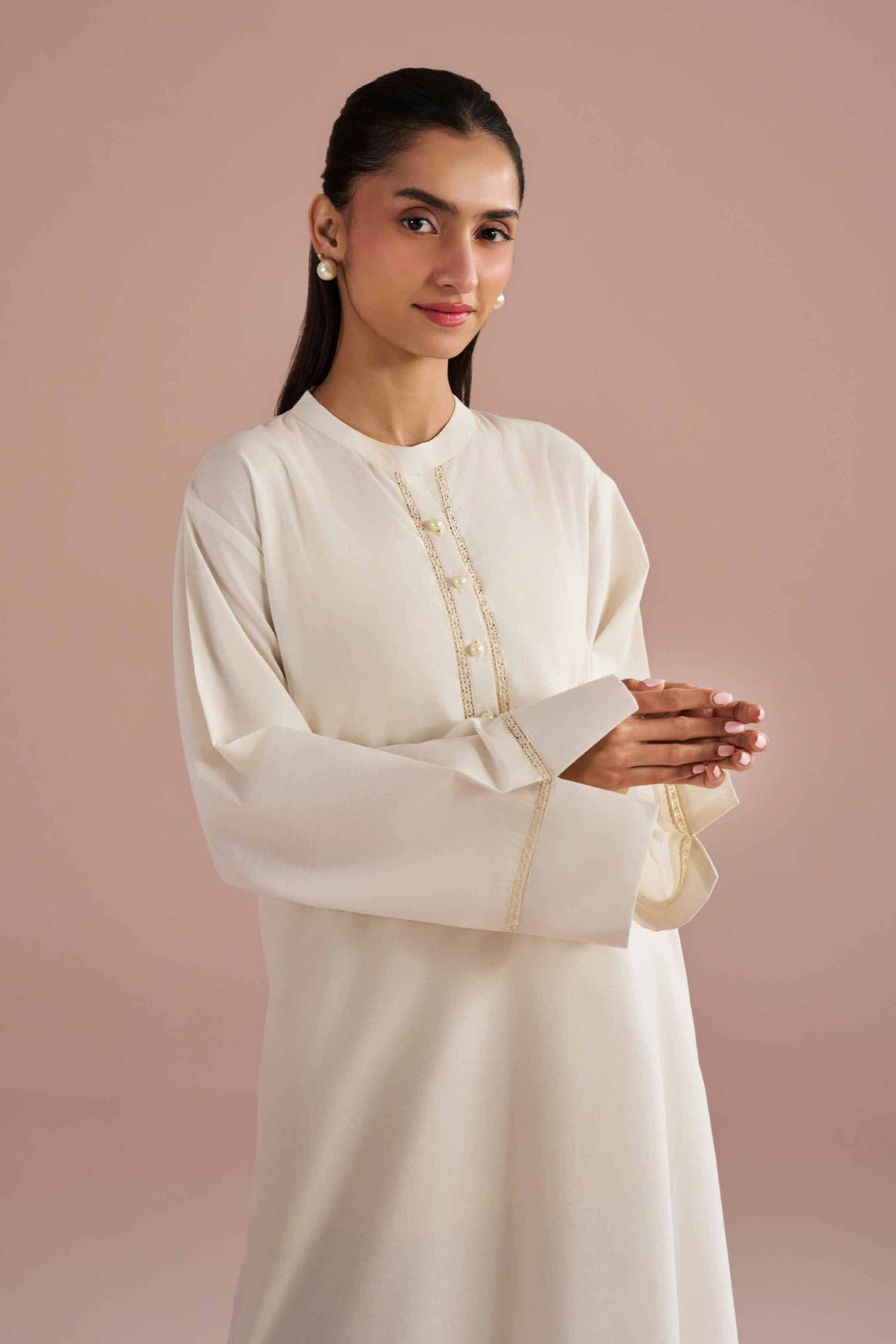 2 Piece - Solid Suit - PE26-43 White Plain 2PC Solids Nishat Australia