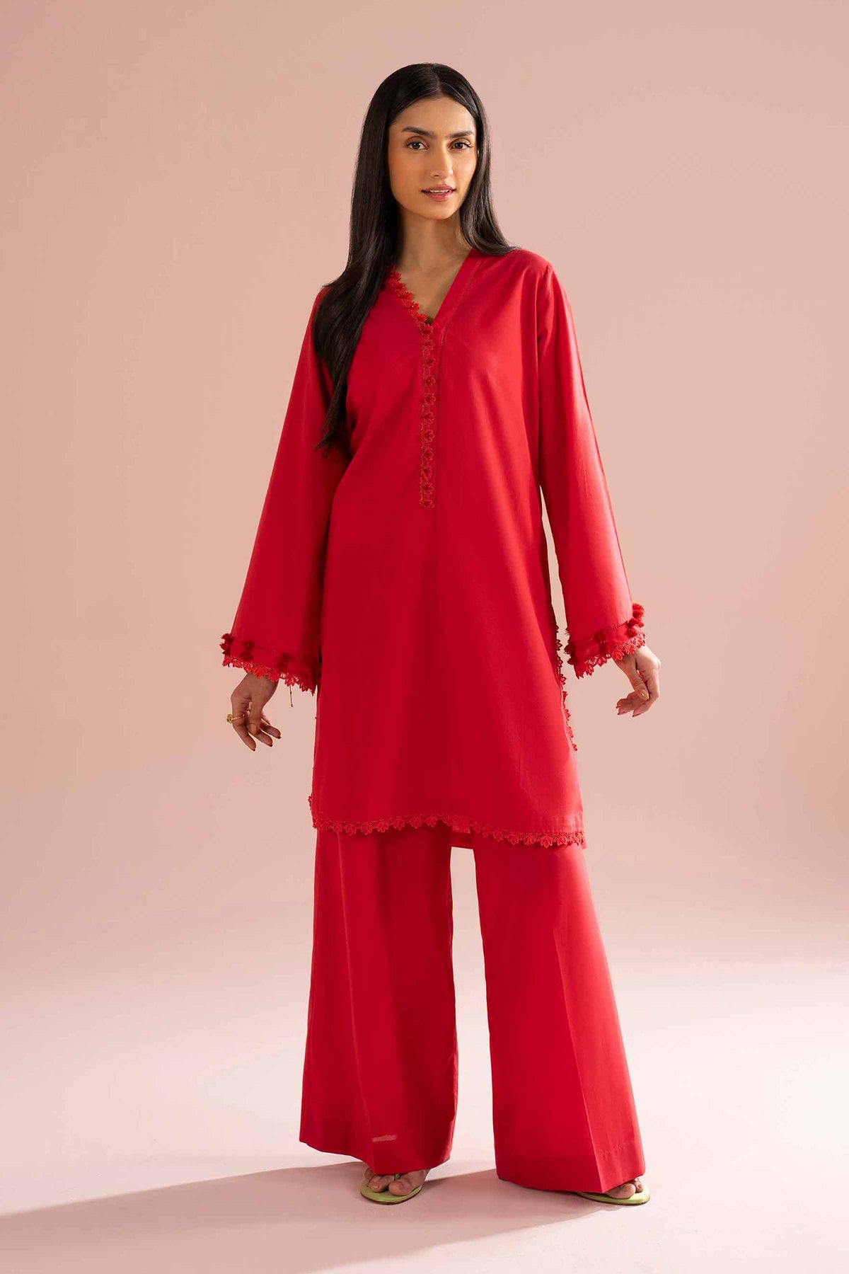 2 Piece - Solid Suit - PE26-44 Red Yarn Dyed 2PC Solids Nishat Australia
